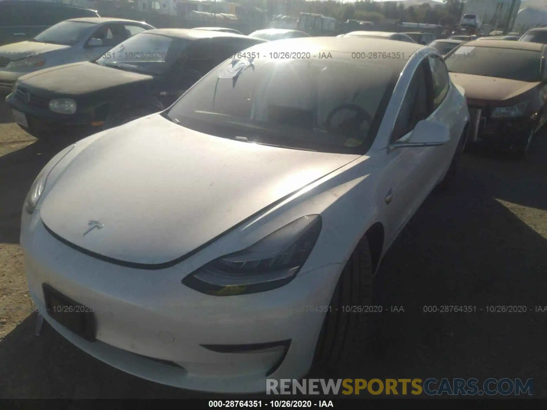 2 Photograph of a damaged car 5YJ3E1EC0LF641419 TESLA MODEL 3 2020