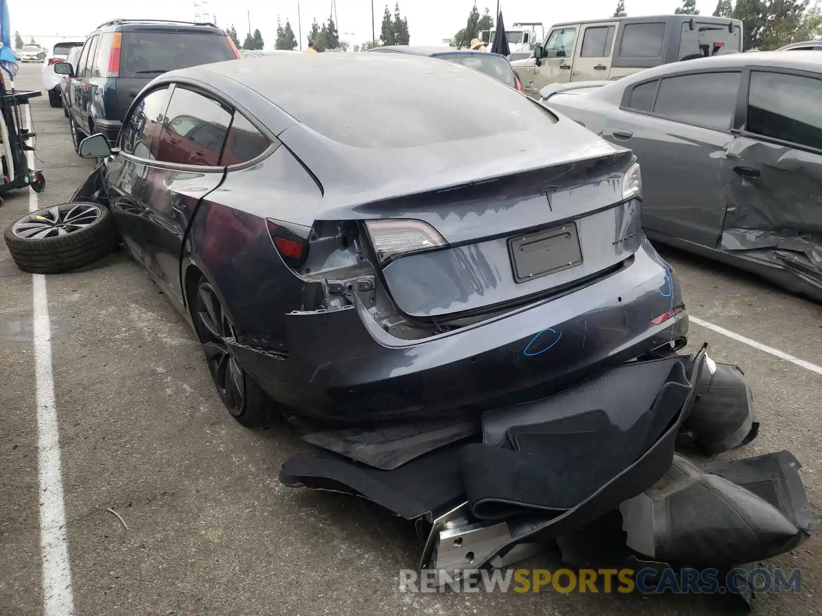 3 Photograph of a damaged car 5YJ3E1EC0LF642070 TESLA MODEL 3 2020