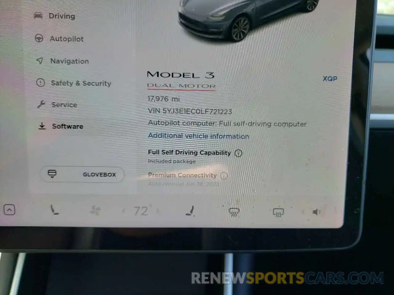 8 Фотография поврежденного автомобиля 5YJ3E1EC0LF721223 TESLA MODEL 3 2020