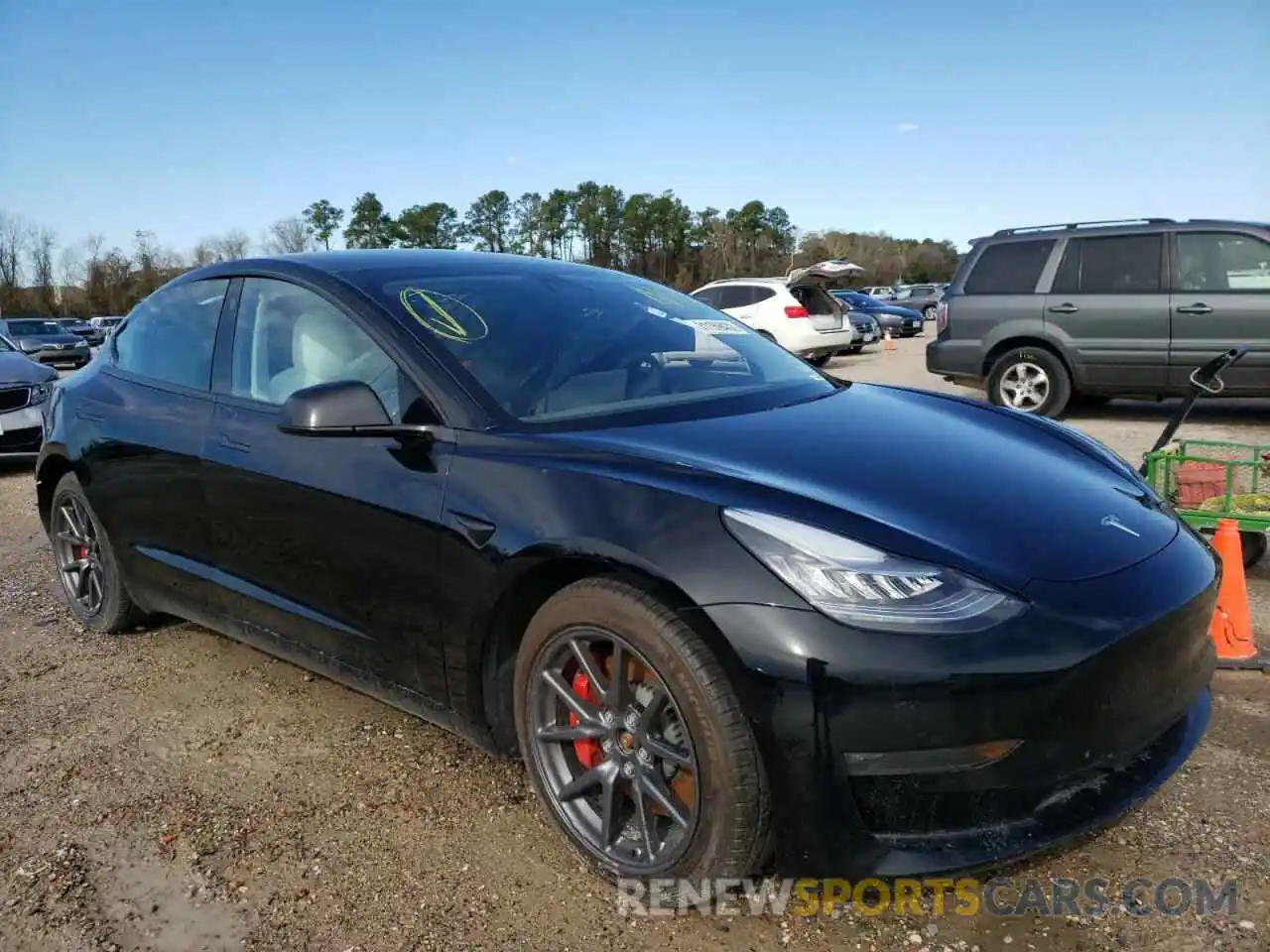 1 Photograph of a damaged car 5YJ3E1EC0LF736322 TESLA MODEL 3 2020