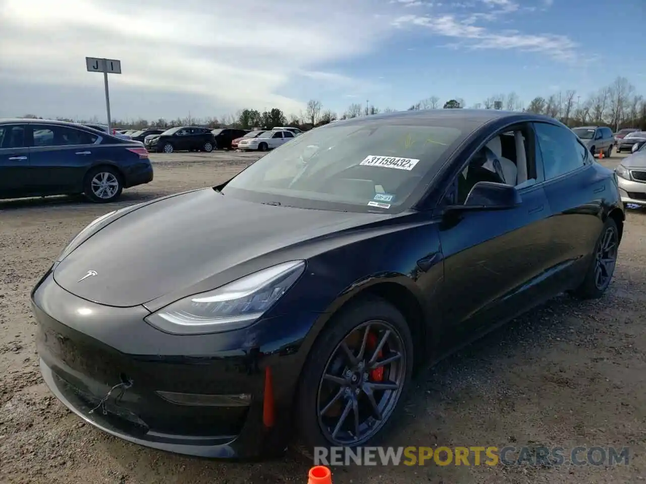 2 Photograph of a damaged car 5YJ3E1EC0LF736322 TESLA MODEL 3 2020