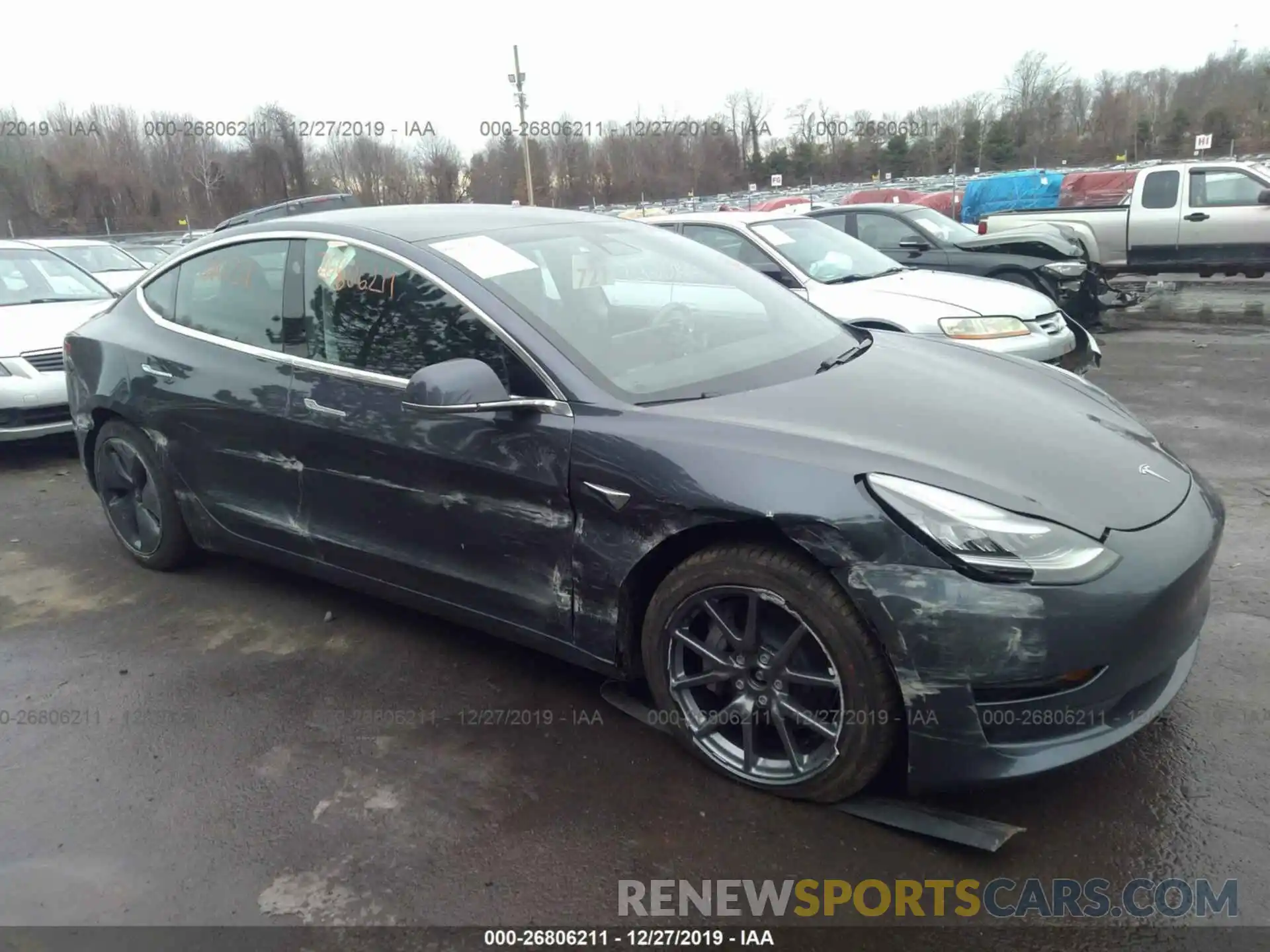 1 Photograph of a damaged car 5YJ3E1EC1LF586205 TESLA MODEL 3 2020