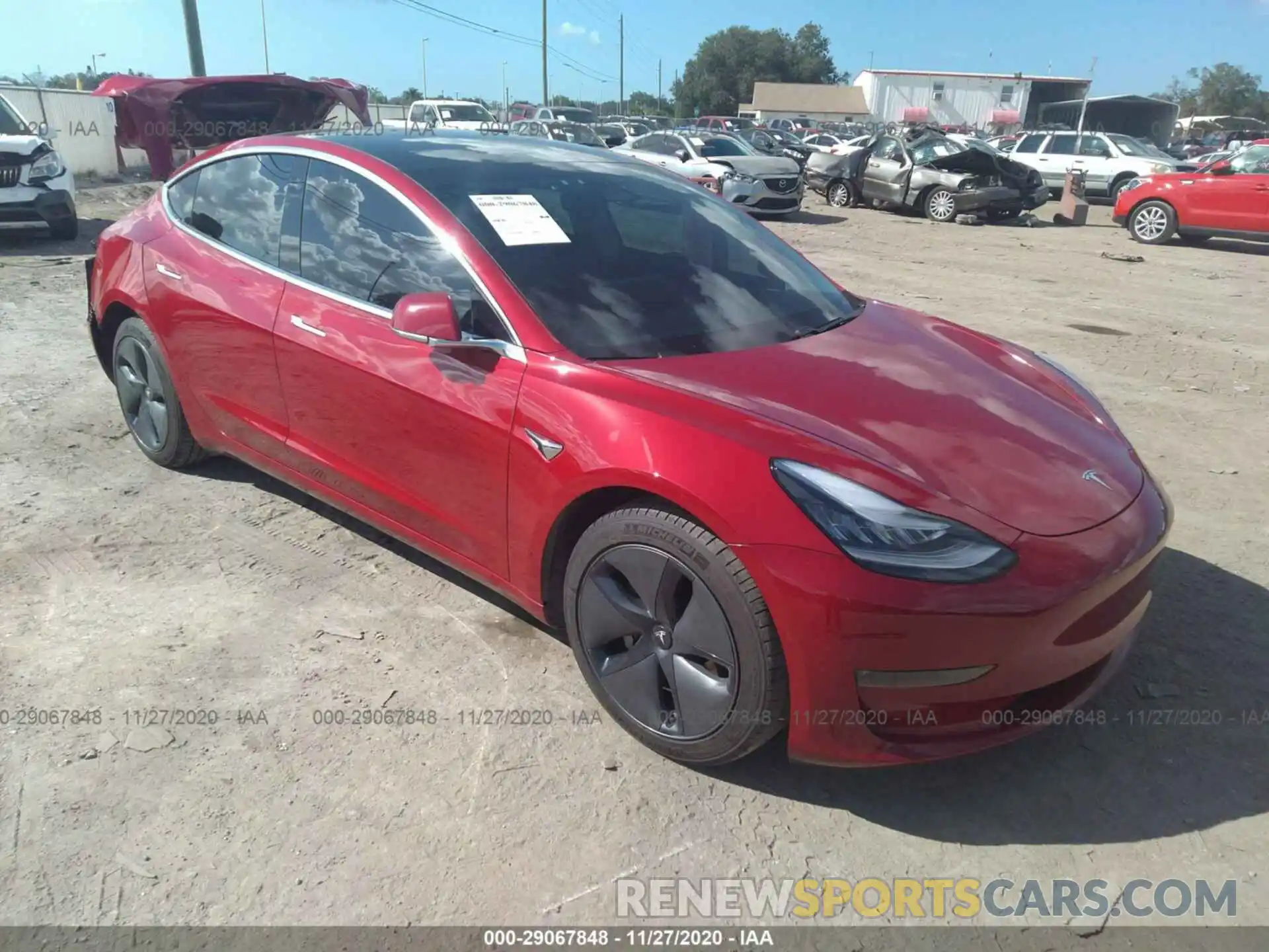 1 Photograph of a damaged car 5YJ3E1EC1LF586513 TESLA MODEL 3 2020