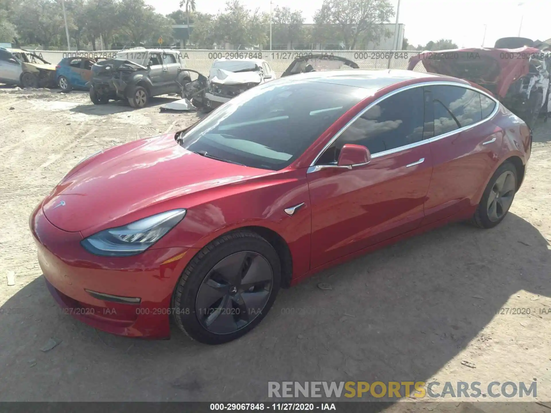 2 Photograph of a damaged car 5YJ3E1EC1LF586513 TESLA MODEL 3 2020