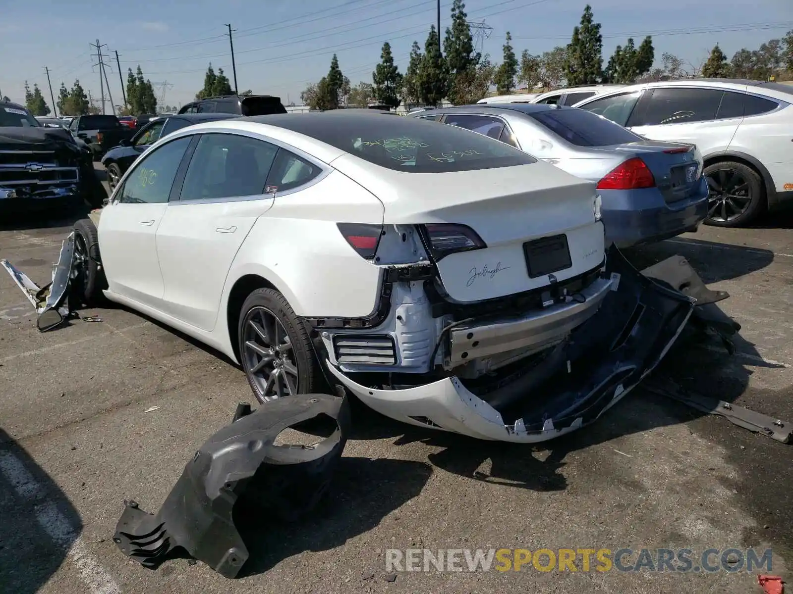 3 Photograph of a damaged car 5YJ3E1EC1LF602001 TESLA MODEL 3 2020