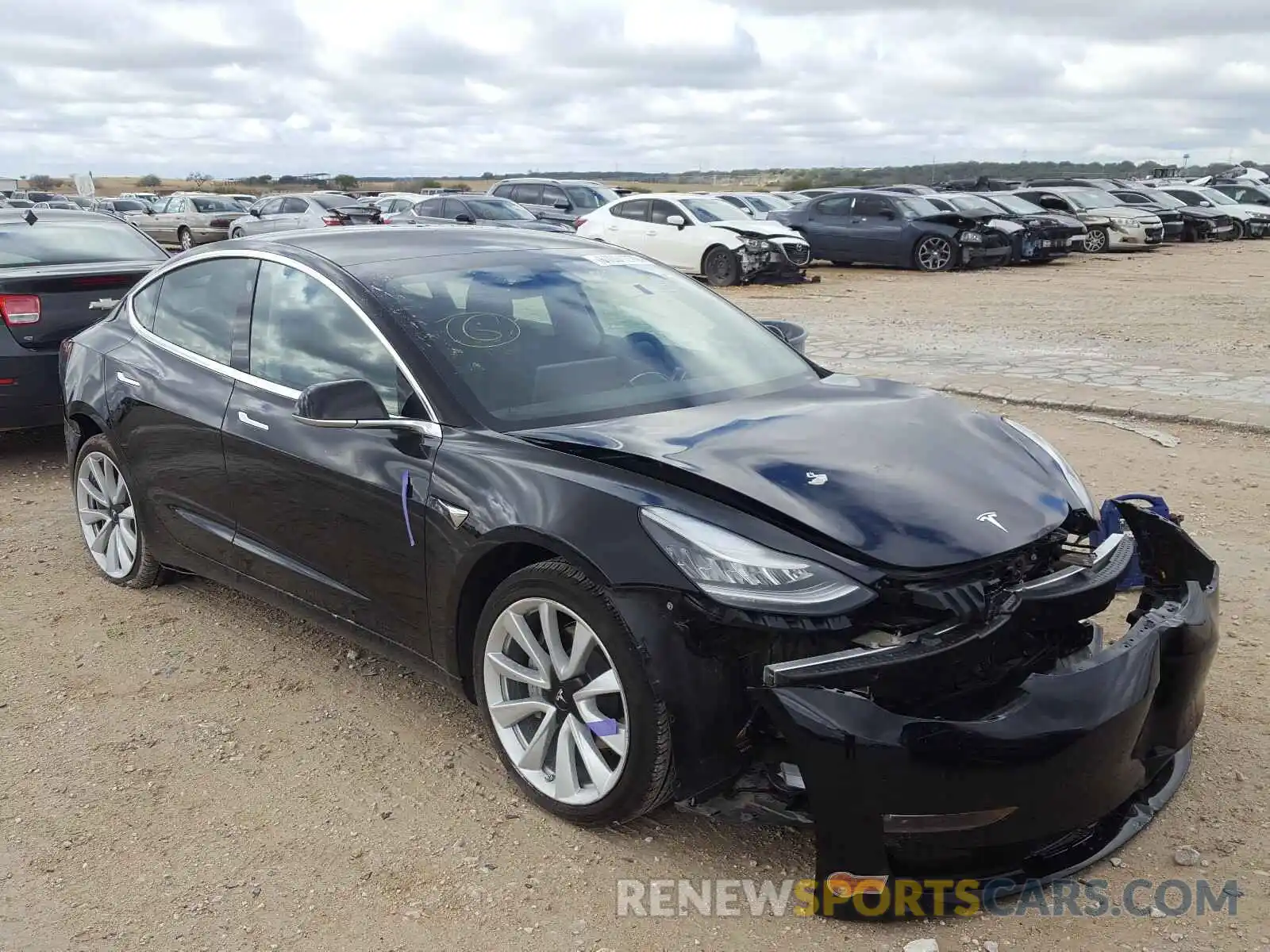 1 Photograph of a damaged car 5YJ3E1EC1LF627044 TESLA MODEL 3 2020