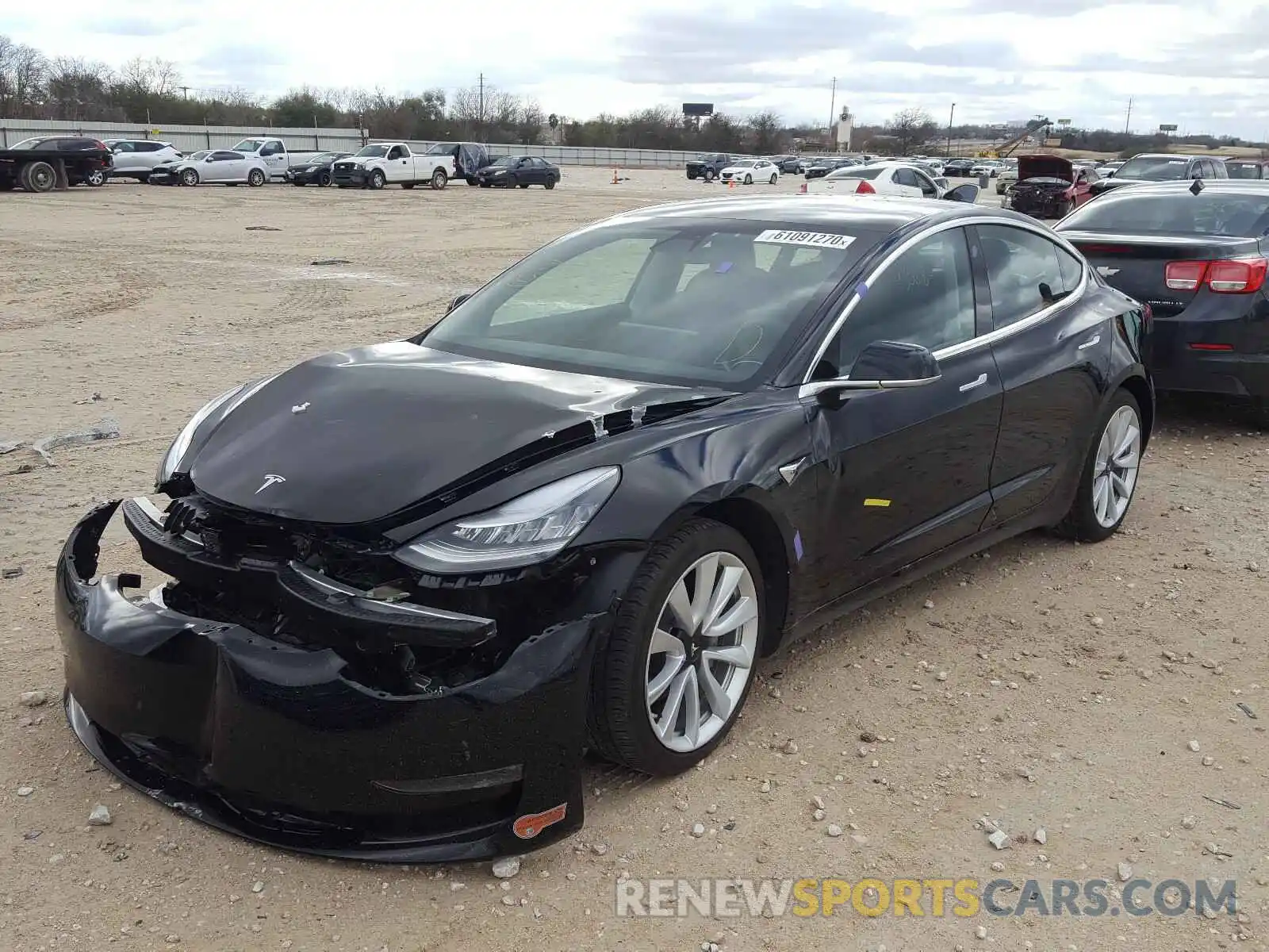 2 Photograph of a damaged car 5YJ3E1EC1LF627044 TESLA MODEL 3 2020