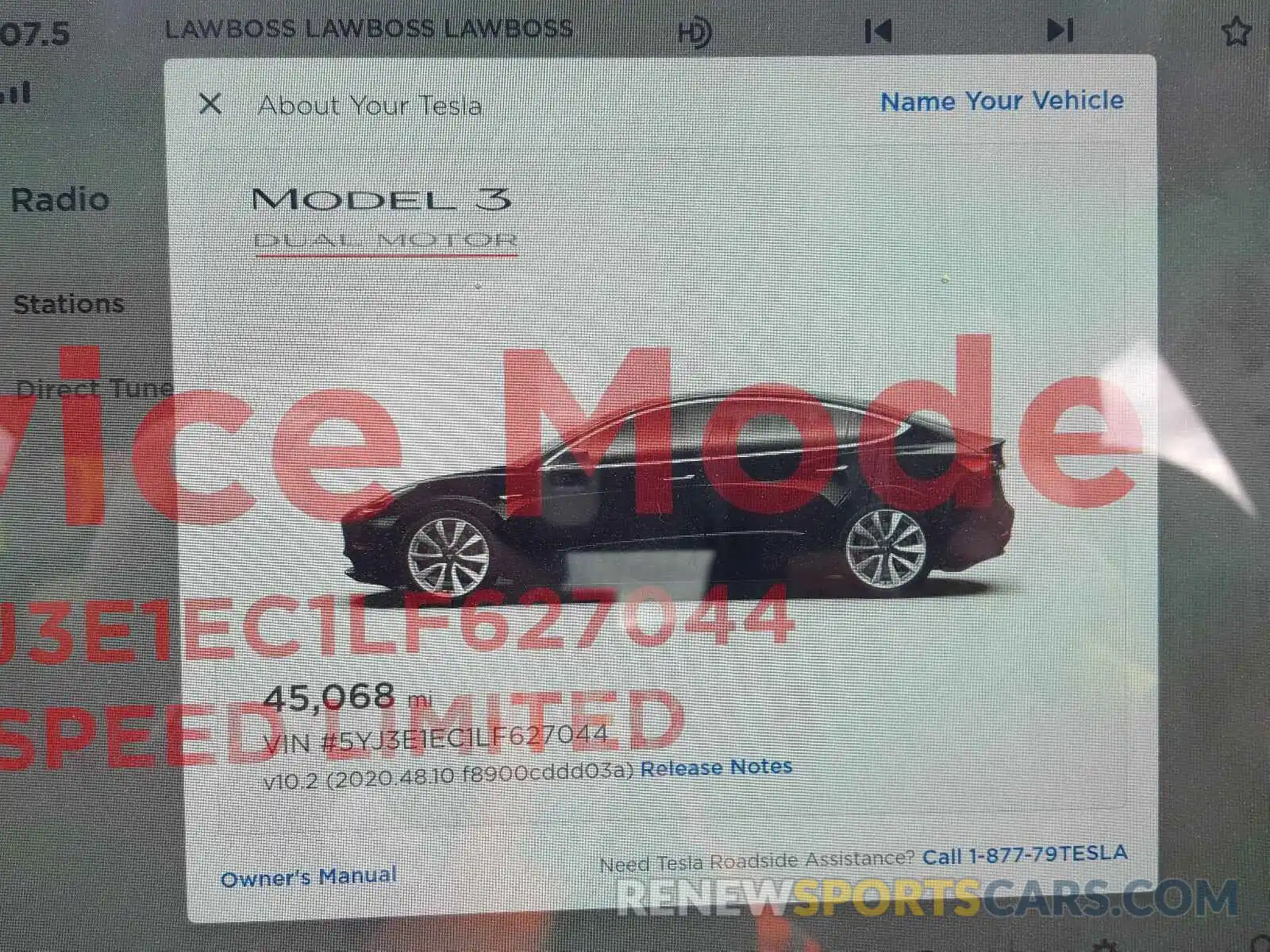 8 Photograph of a damaged car 5YJ3E1EC1LF627044 TESLA MODEL 3 2020