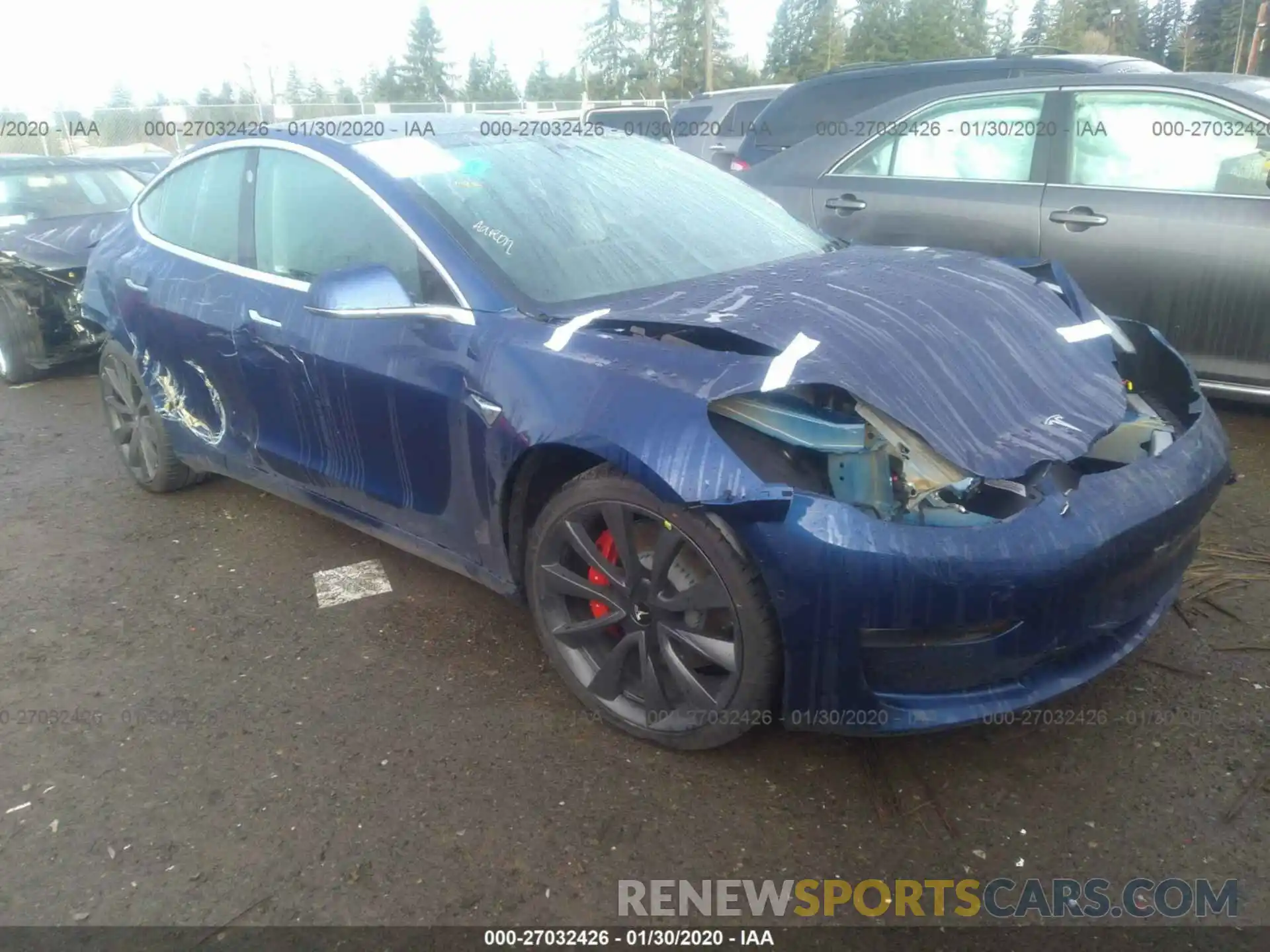 1 Photograph of a damaged car 5YJ3E1EC1LF641123 TESLA MODEL 3 2020