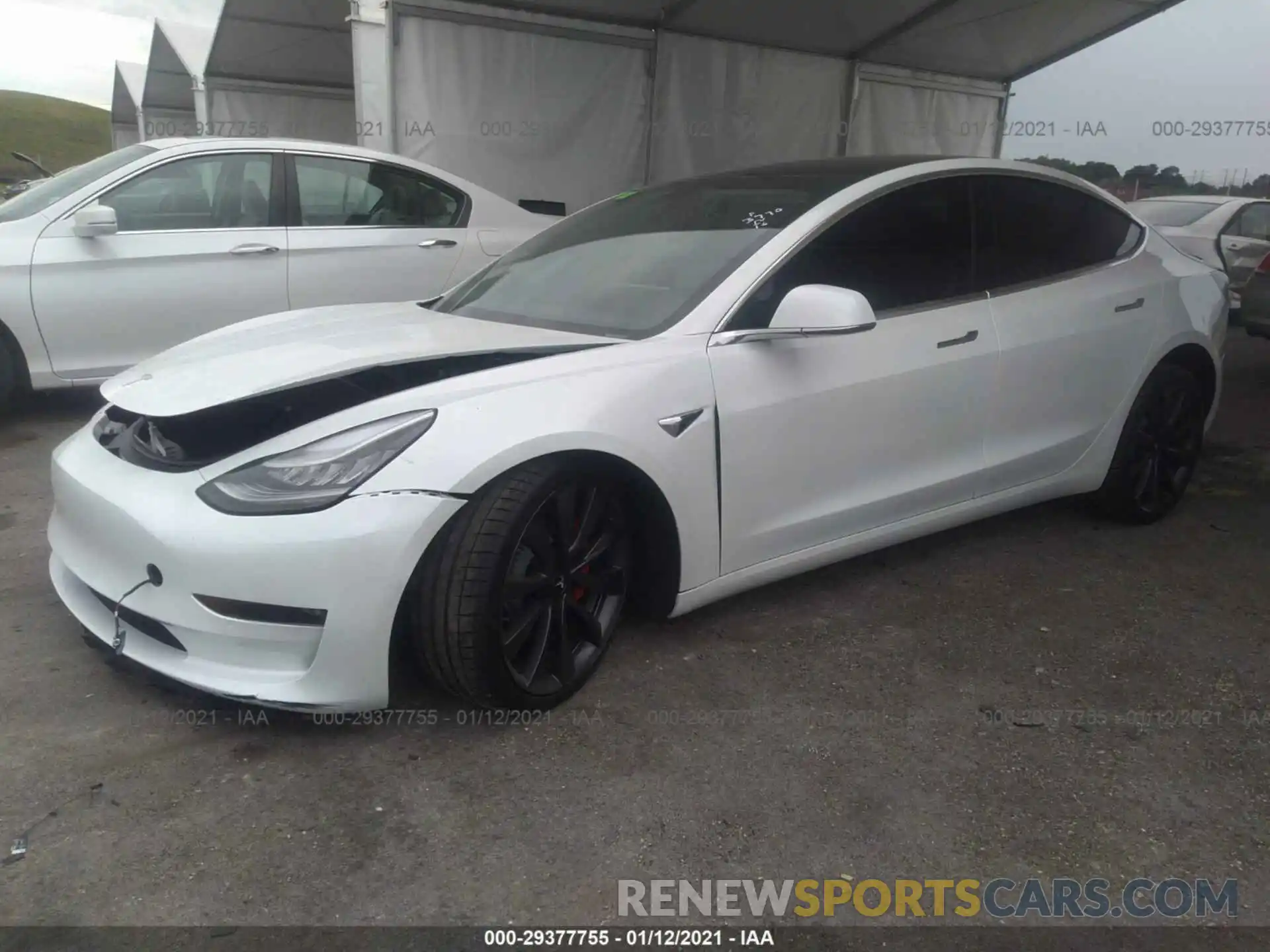 2 Photograph of a damaged car 5YJ3E1EC1LF733770 TESLA MODEL 3 2020