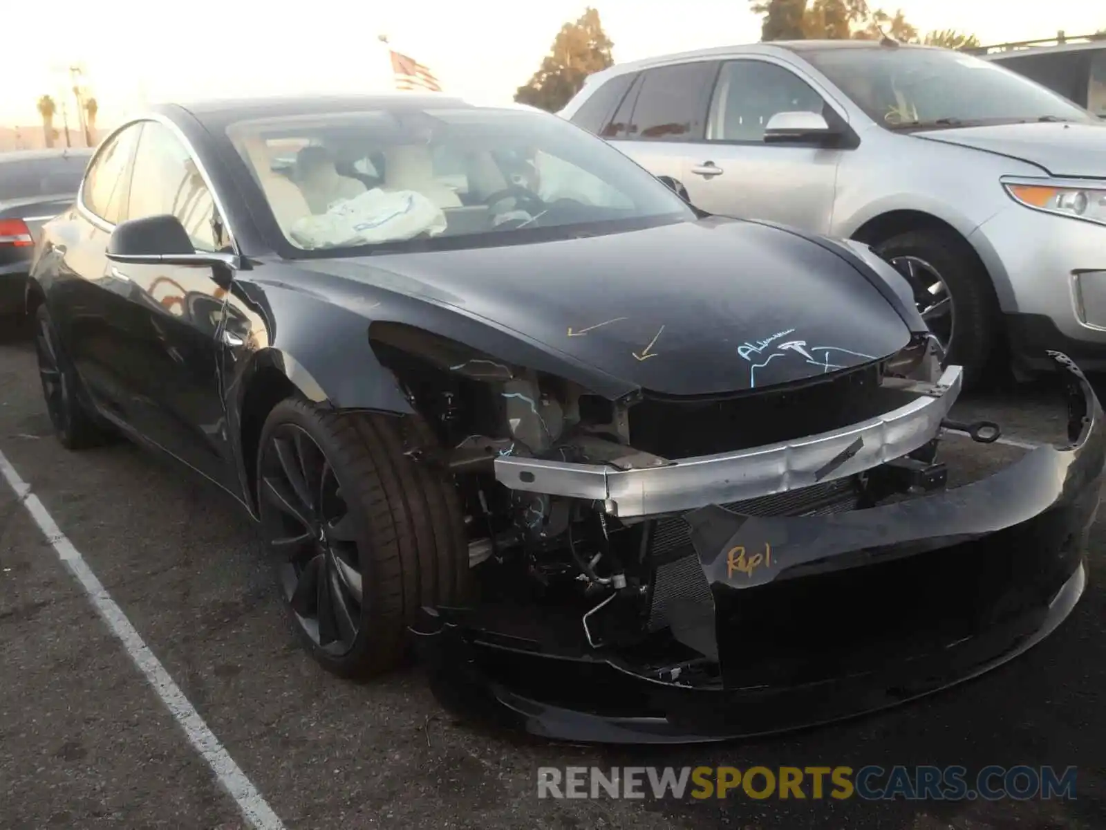 1 Photograph of a damaged car 5YJ3E1EC1LF774965 TESLA MODEL 3 2020