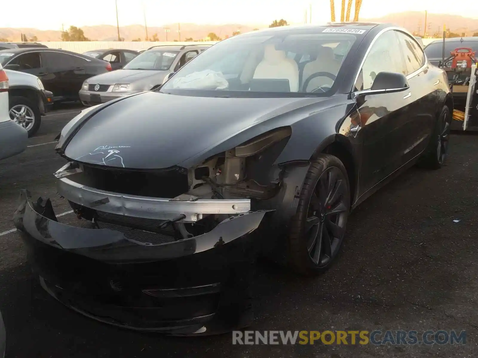 2 Photograph of a damaged car 5YJ3E1EC1LF774965 TESLA MODEL 3 2020