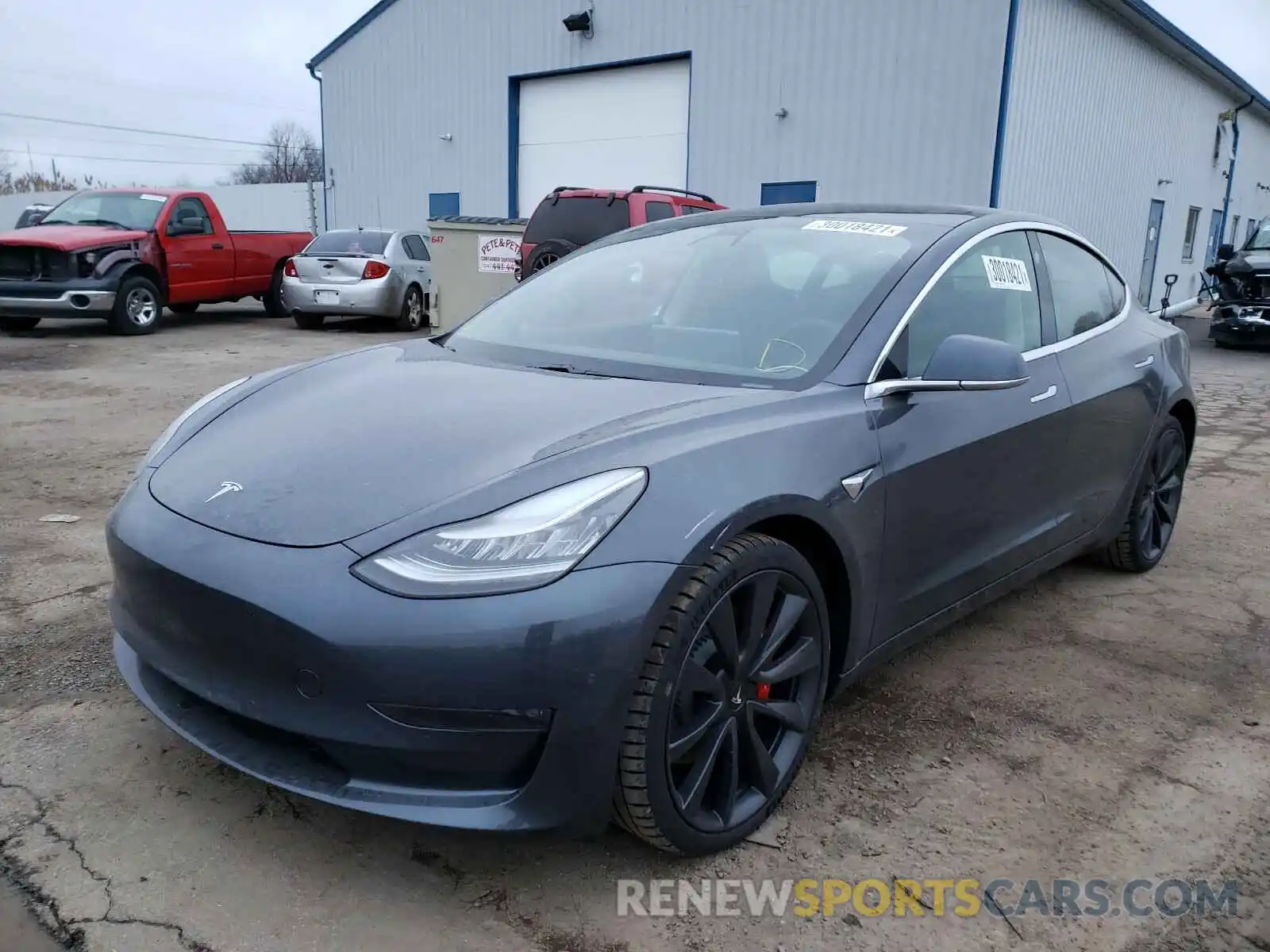 2 Photograph of a damaged car 5YJ3E1EC1LF784475 TESLA MODEL 3 2020