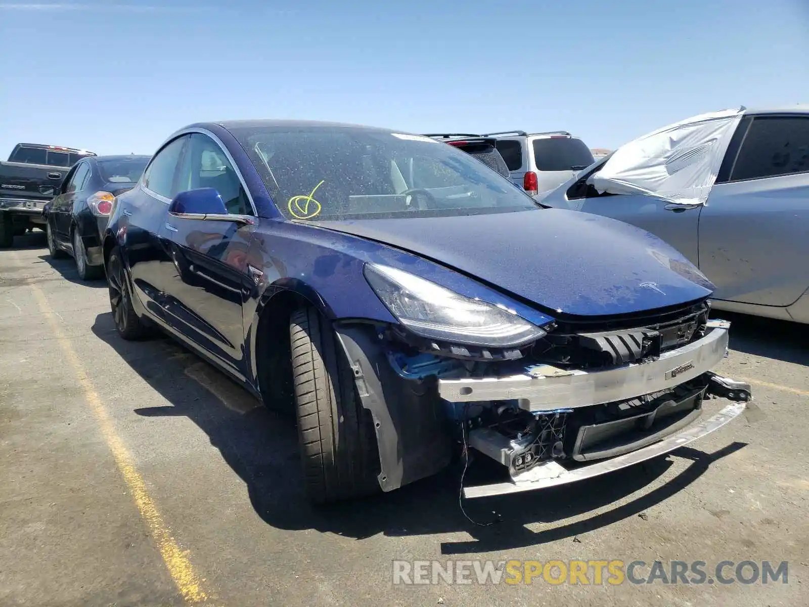 1 Photograph of a damaged car 5YJ3E1EC1LF802103 TESLA MODEL 3 2020