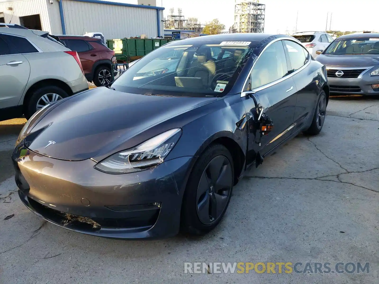 2 Photograph of a damaged car 5YJ3E1EC2LF601679 TESLA MODEL 3 2020