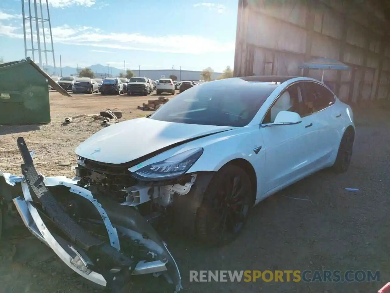 2 Photograph of a damaged car 5YJ3E1EC2LF624895 TESLA MODEL 3 2020