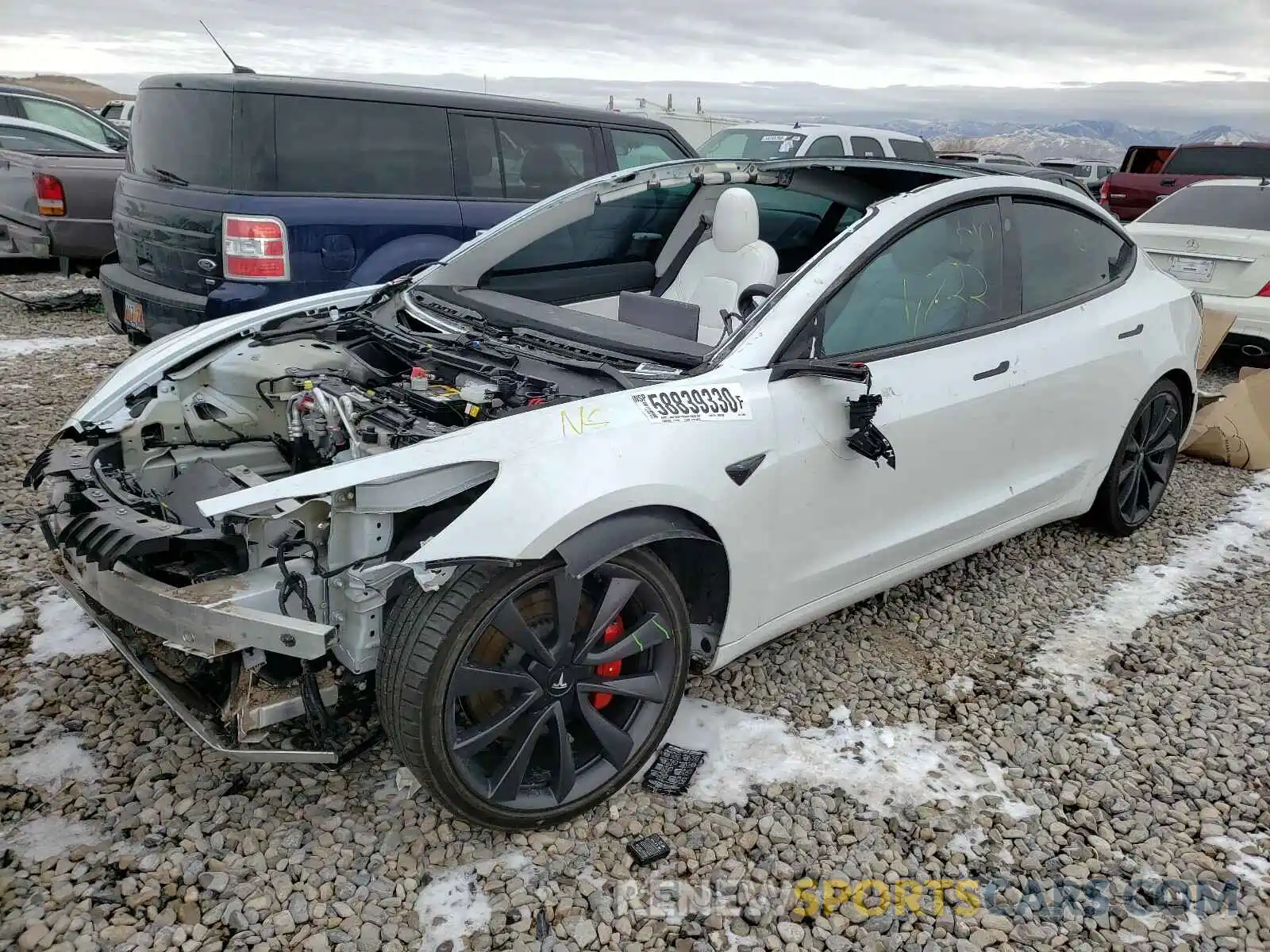 2 Photograph of a damaged car 5YJ3E1EC2LF624962 TESLA MODEL 3 2020