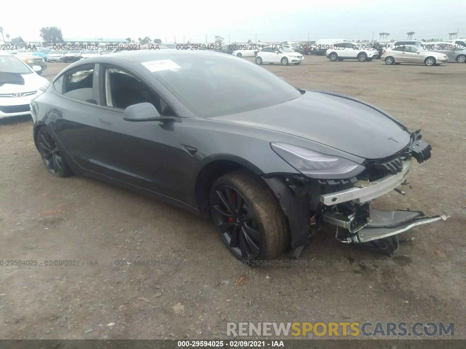 1 Photograph of a damaged car 5YJ3E1EC2LF641020 TESLA MODEL 3 2020