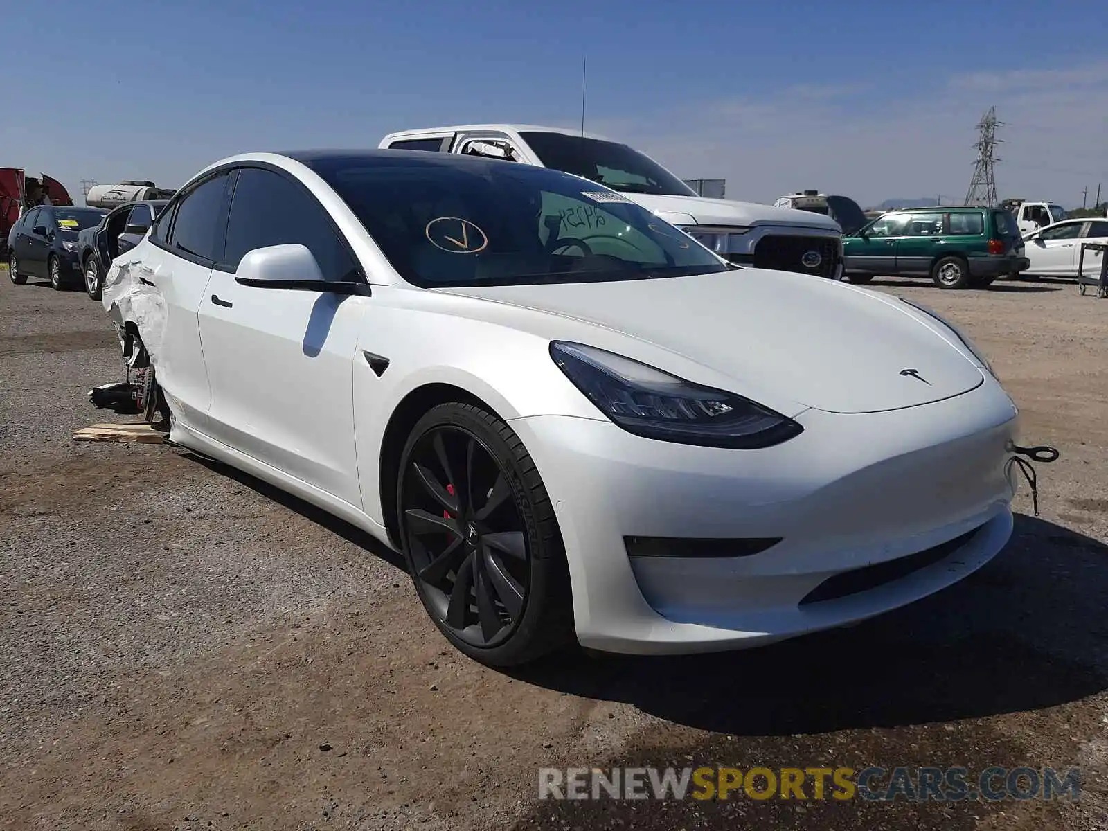 1 Photograph of a damaged car 5YJ3E1EC2LF642099 TESLA MODEL 3 2020