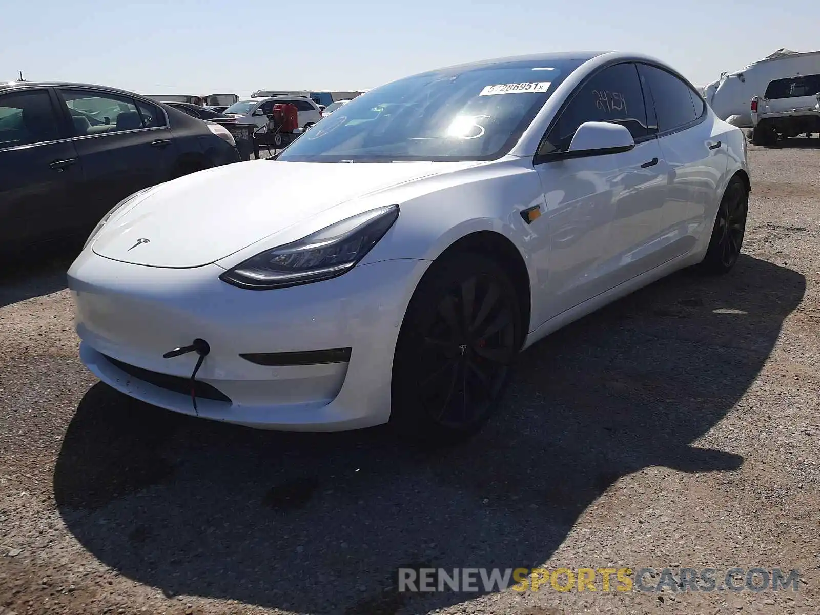 2 Photograph of a damaged car 5YJ3E1EC2LF642099 TESLA MODEL 3 2020