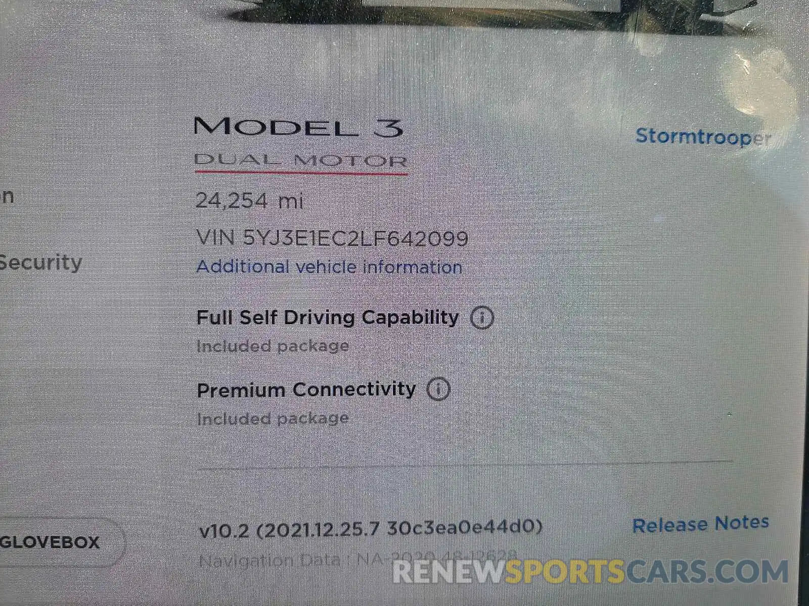 8 Фотография поврежденного автомобиля 5YJ3E1EC2LF642099 TESLA MODEL 3 2020