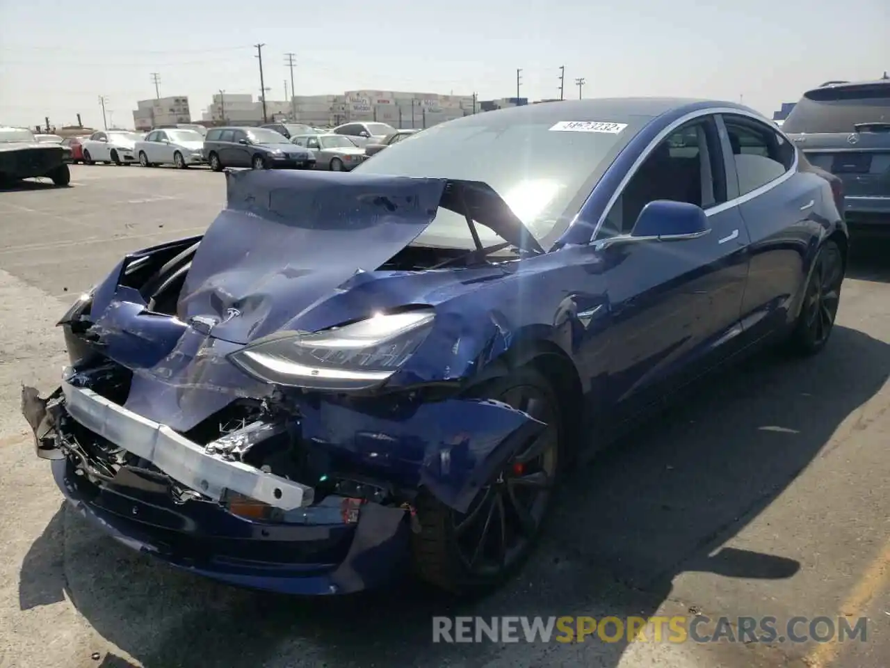 2 Photograph of a damaged car 5YJ3E1EC2LF651983 TESLA MODEL 3 2020