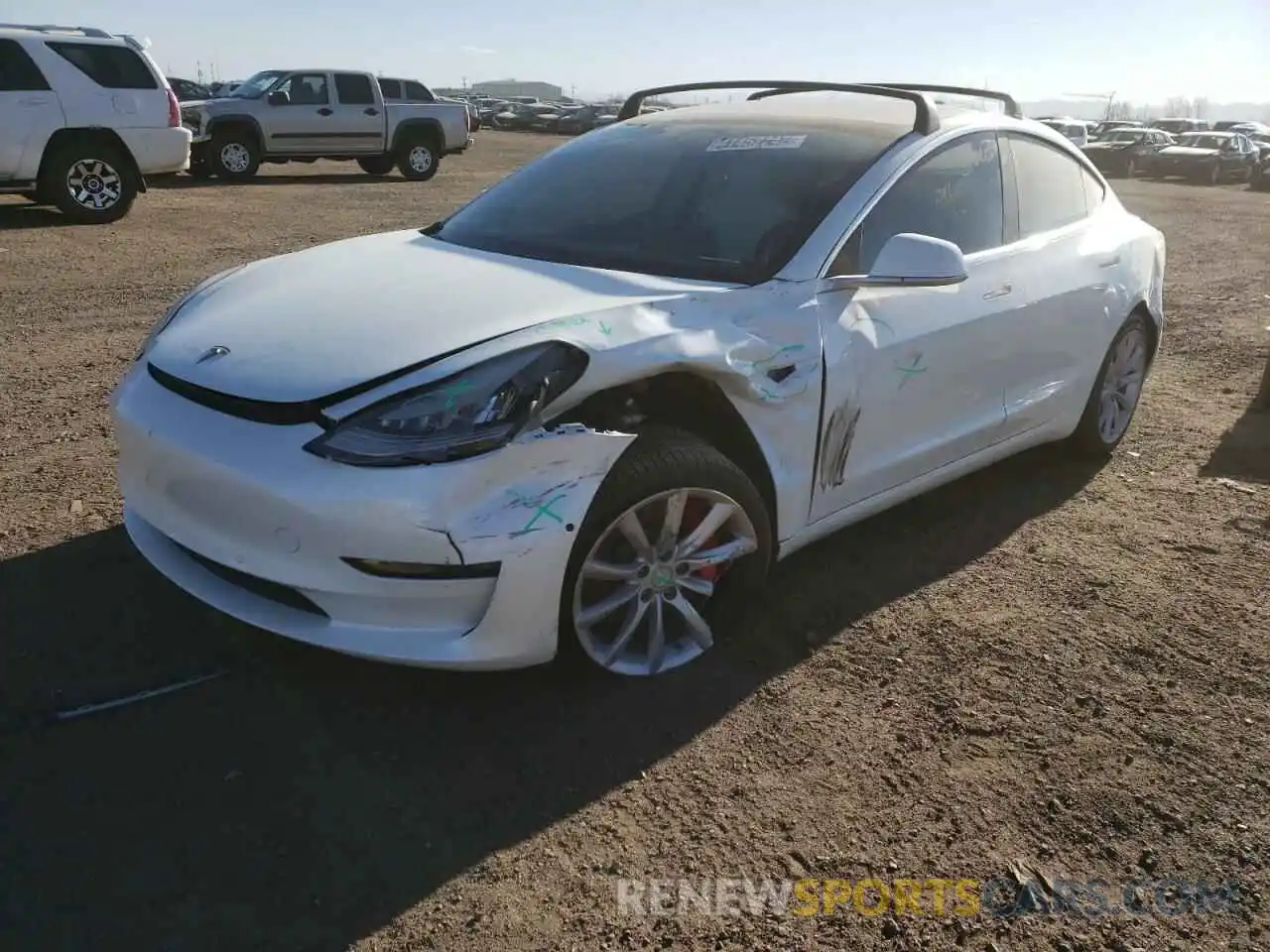 2 Photograph of a damaged car 5YJ3E1EC3LF603568 TESLA MODEL 3 2020