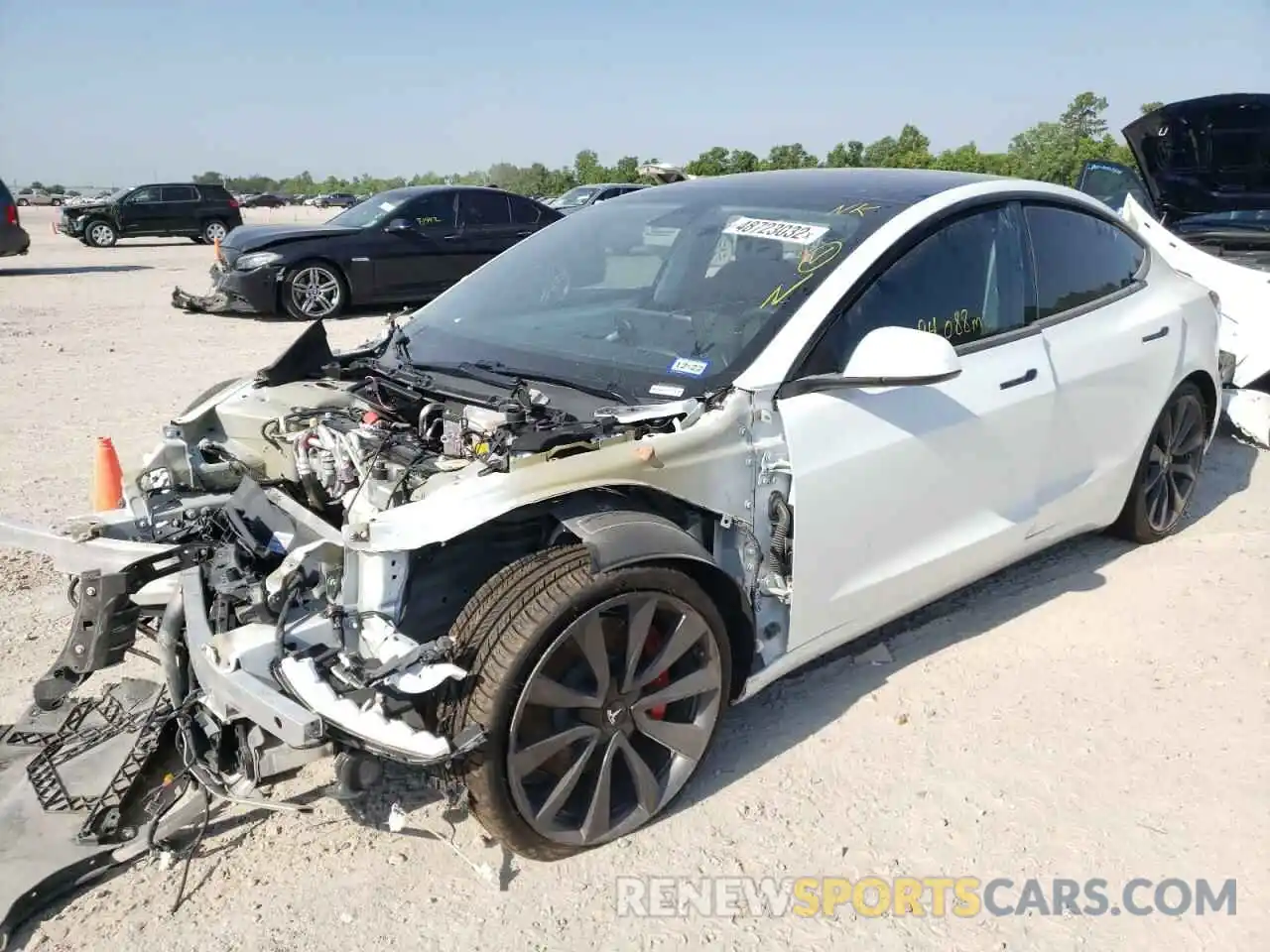 2 Photograph of a damaged car 5YJ3E1EC3LF624050 TESLA MODEL 3 2020