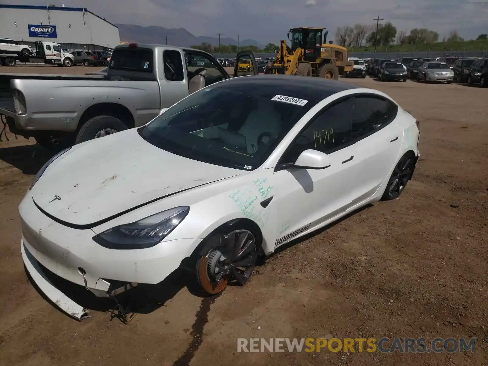 2 Photograph of a damaged car 5YJ3E1EC3LF742437 TESLA MODEL 3 2020