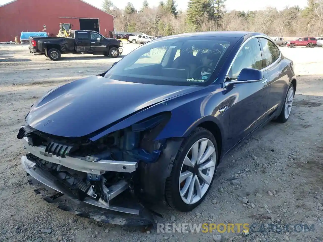 2 Photograph of a damaged car 5YJ3E1EC4LF586862 TESLA MODEL 3 2020