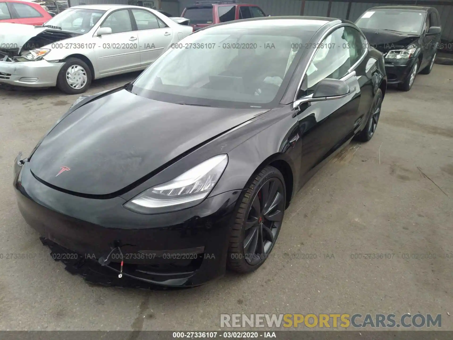 2 Photograph of a damaged car 5YJ3E1EC4LF640726 TESLA MODEL 3 2020