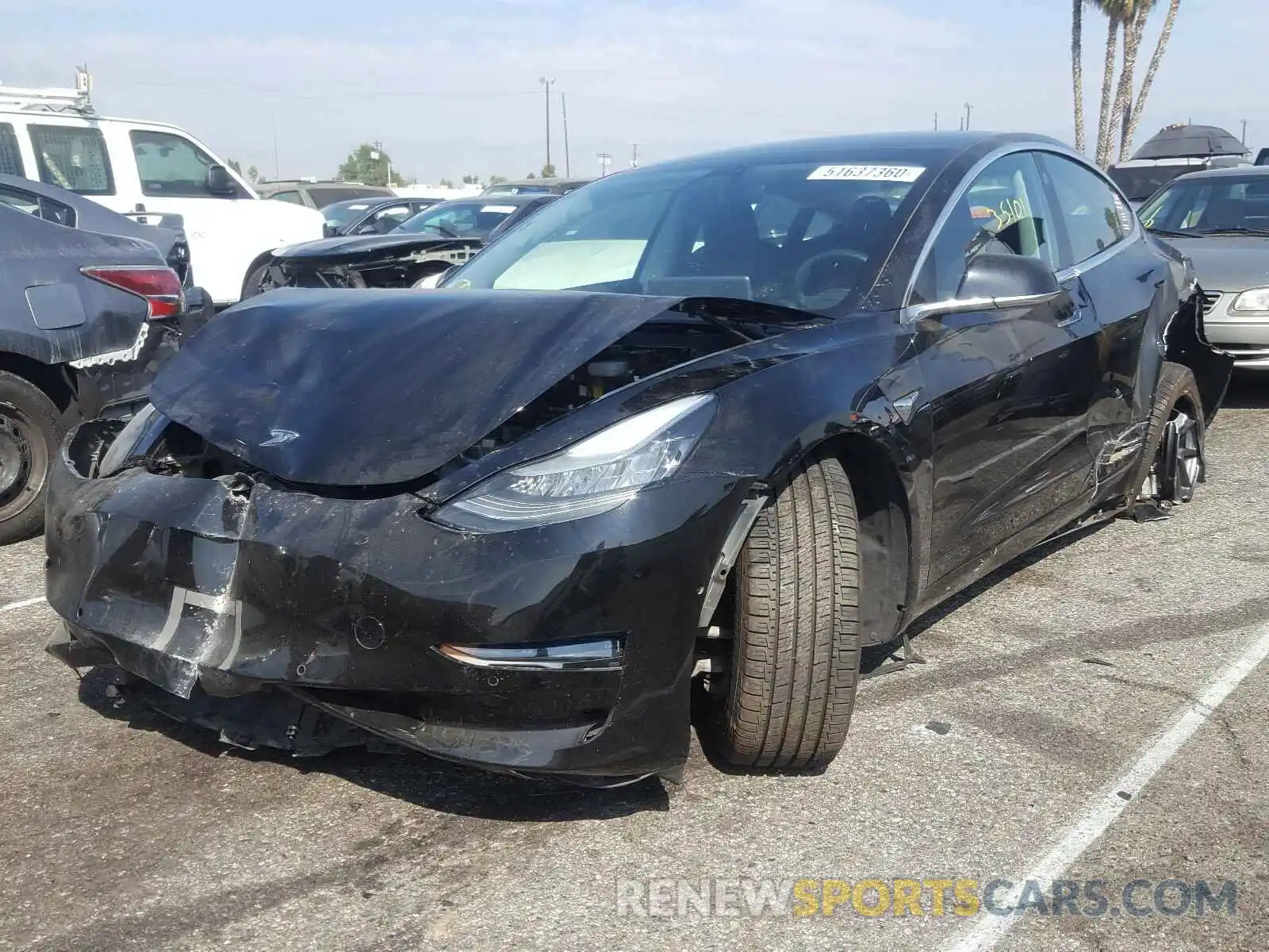 2 Photograph of a damaged car 5YJ3E1EC5LF601336 TESLA MODEL 3 2020