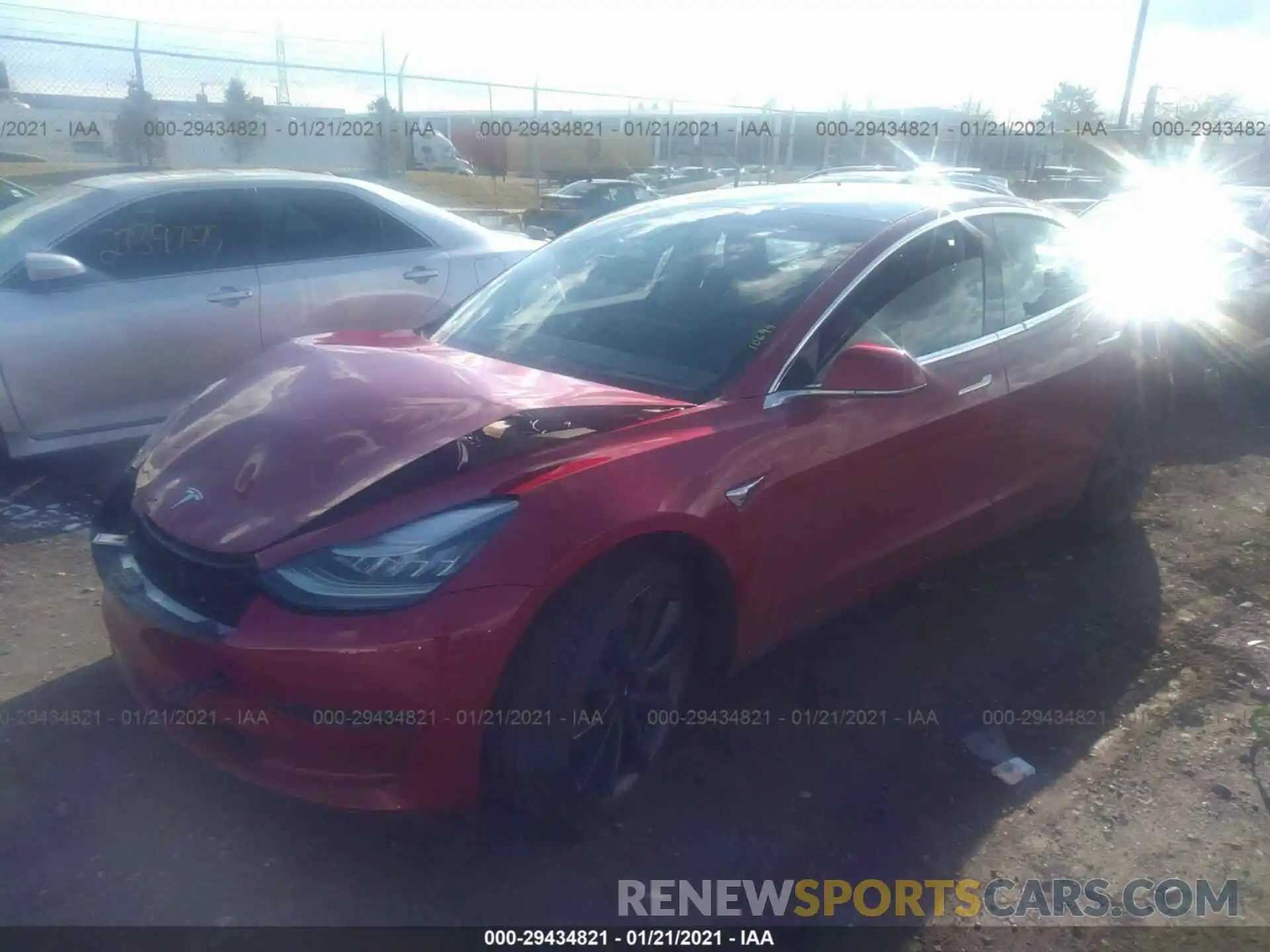 2 Photograph of a damaged car 5YJ3E1EC5LF603006 TESLA MODEL 3 2020