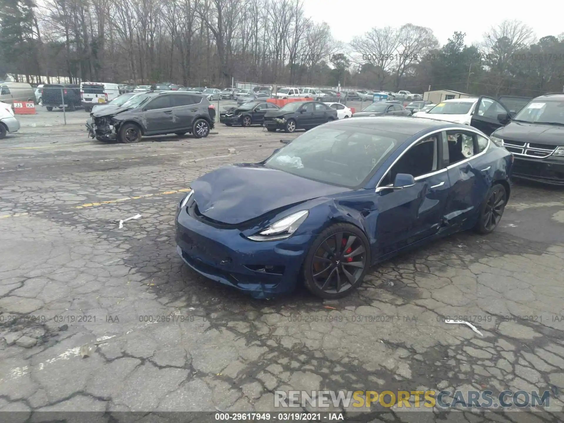 2 Photograph of a damaged car 5YJ3E1EC5LF603121 TESLA MODEL 3 2020