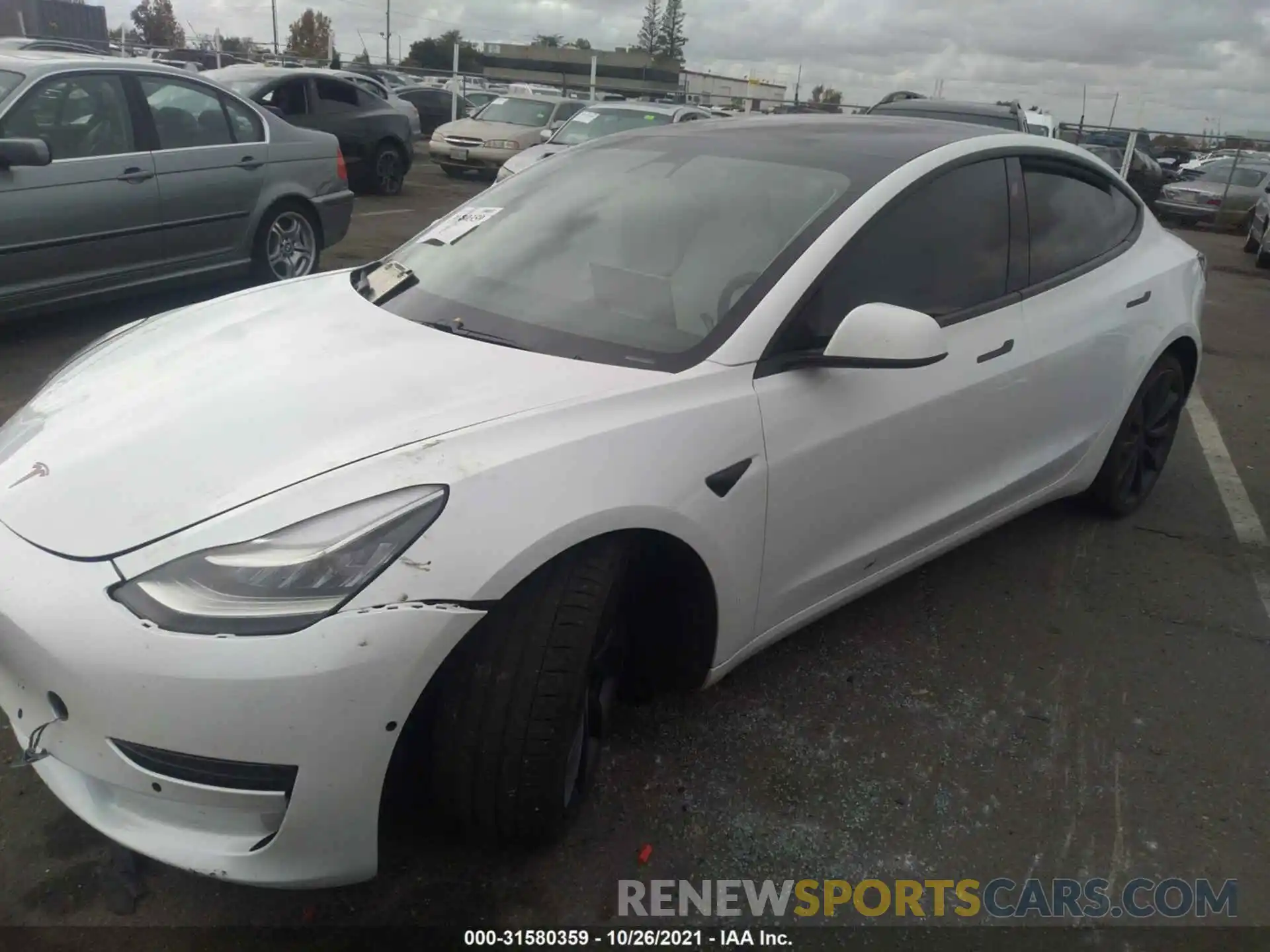 2 Photograph of a damaged car 5YJ3E1EC5LF642257 TESLA MODEL 3 2020