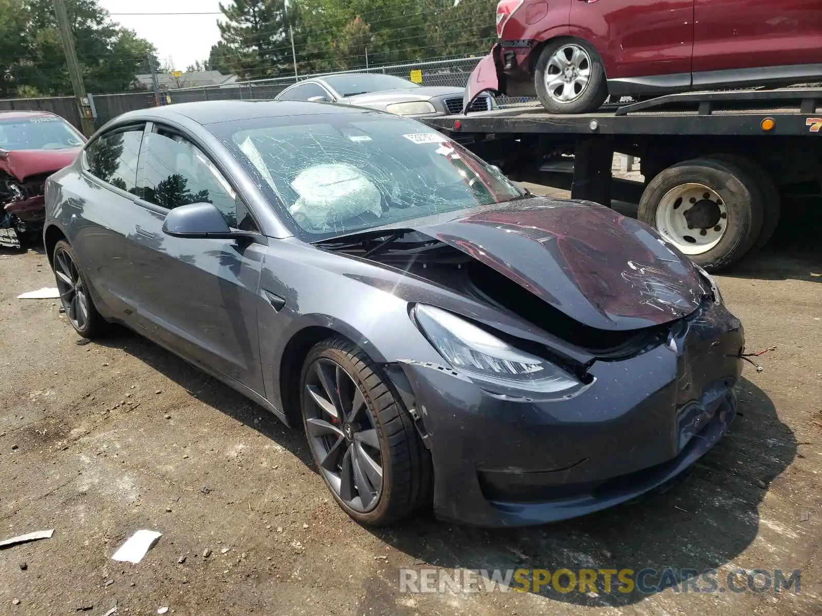 1 Photograph of a damaged car 5YJ3E1EC5LF713456 TESLA MODEL 3 2020