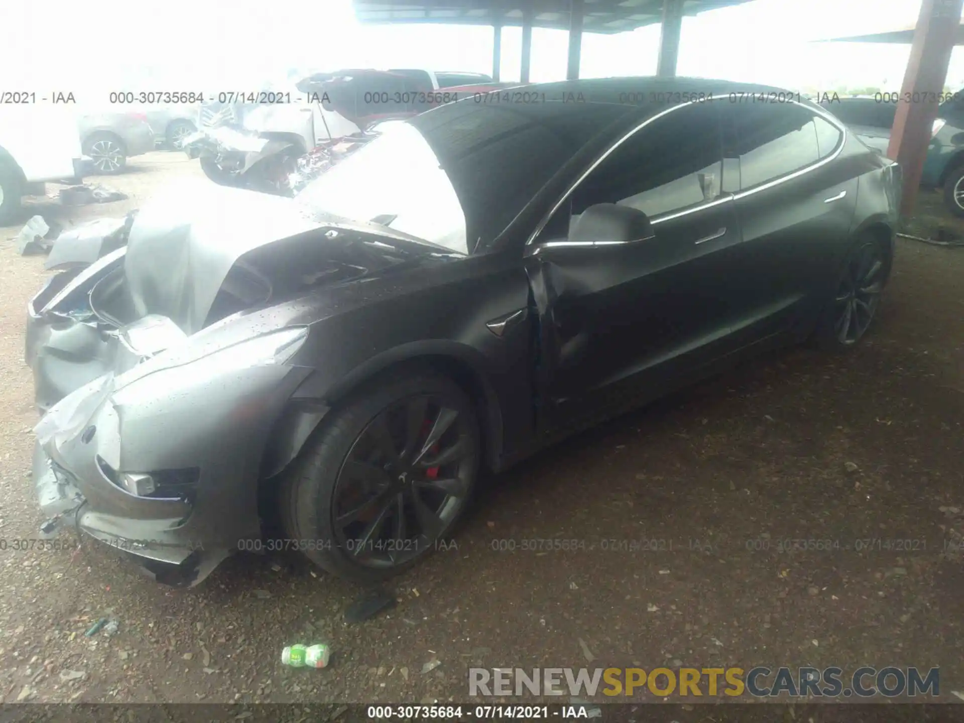 2 Photograph of a damaged car 5YJ3E1EC5LF716910 TESLA MODEL 3 2020