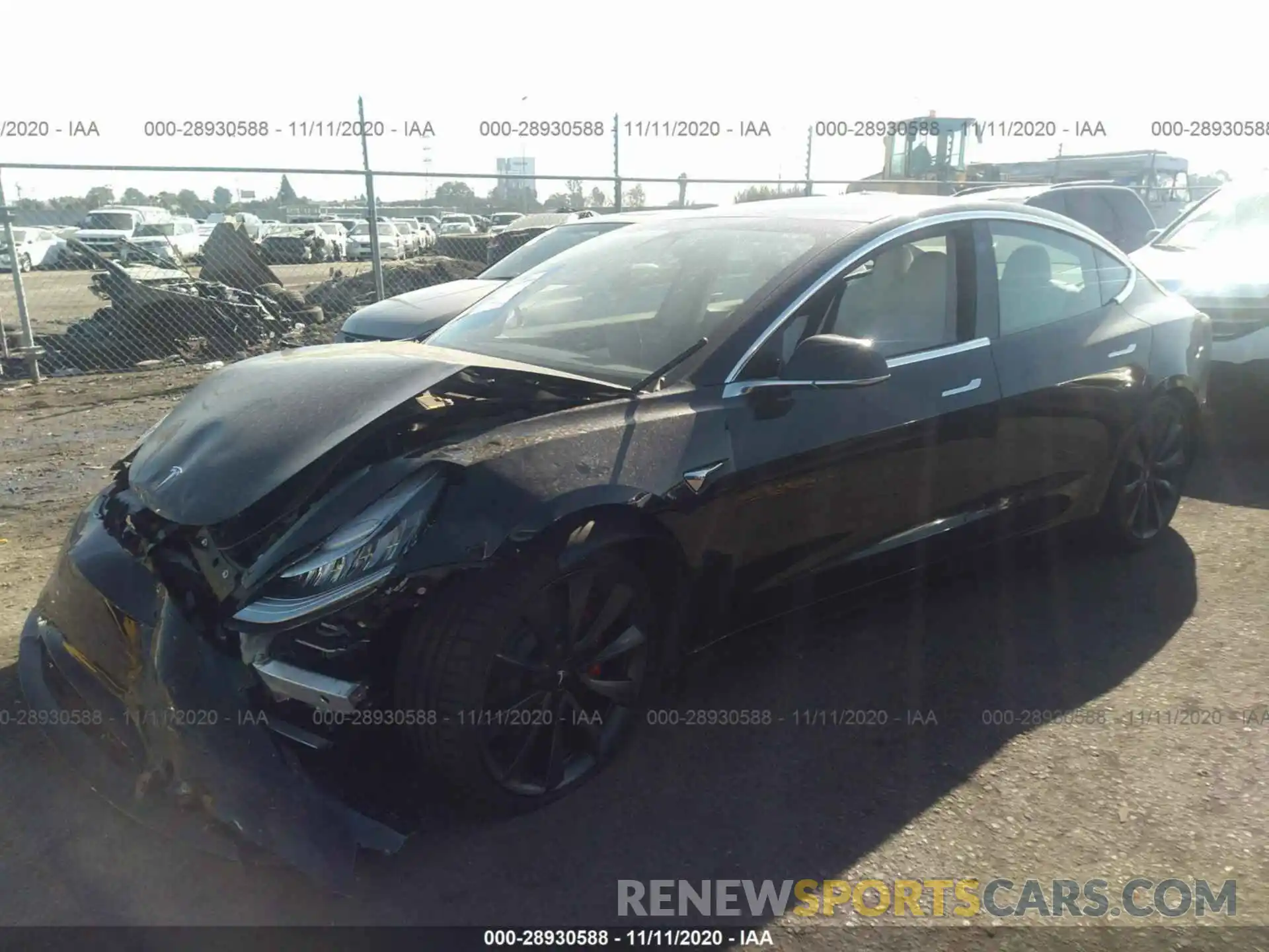 2 Photograph of a damaged car 5YJ3E1EC5LF796399 TESLA MODEL 3 2020