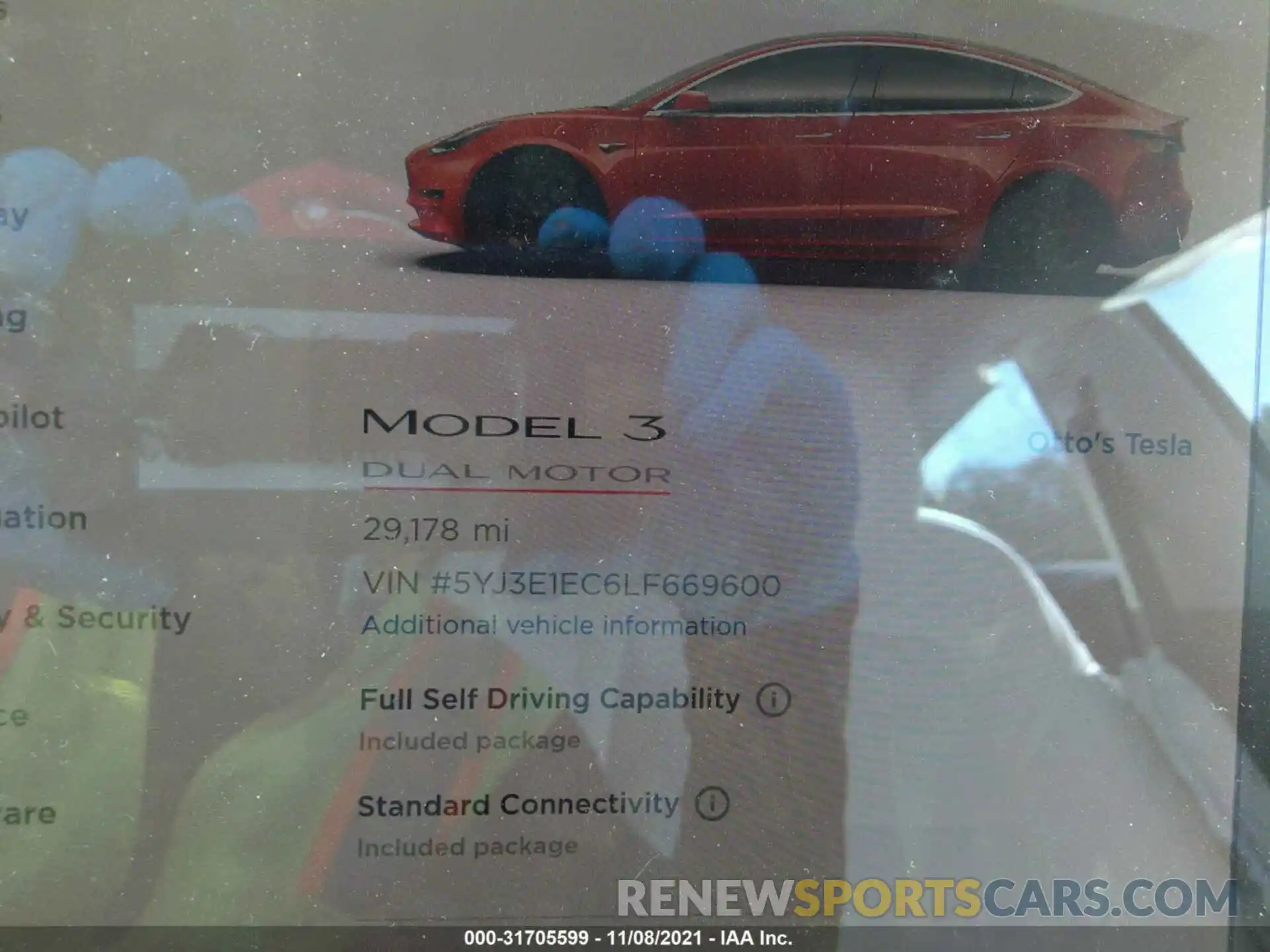 7 Photograph of a damaged car 5YJ3E1EC6LF669600 TESLA MODEL 3 2020