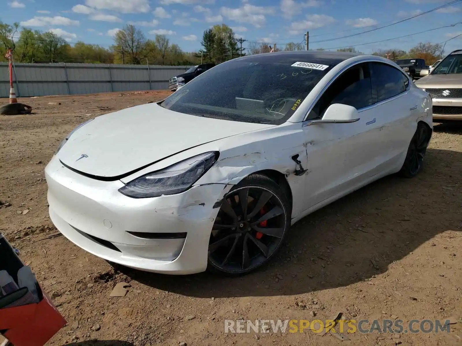 2 Photograph of a damaged car 5YJ3E1EC6LF736244 TESLA MODEL 3 2020