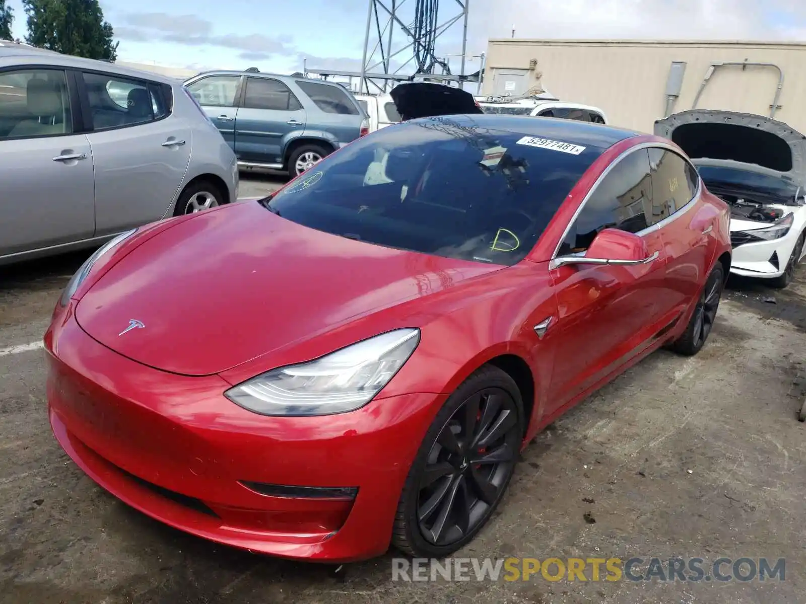 2 Photograph of a damaged car 5YJ3E1EC6LF742562 TESLA MODEL 3 2020