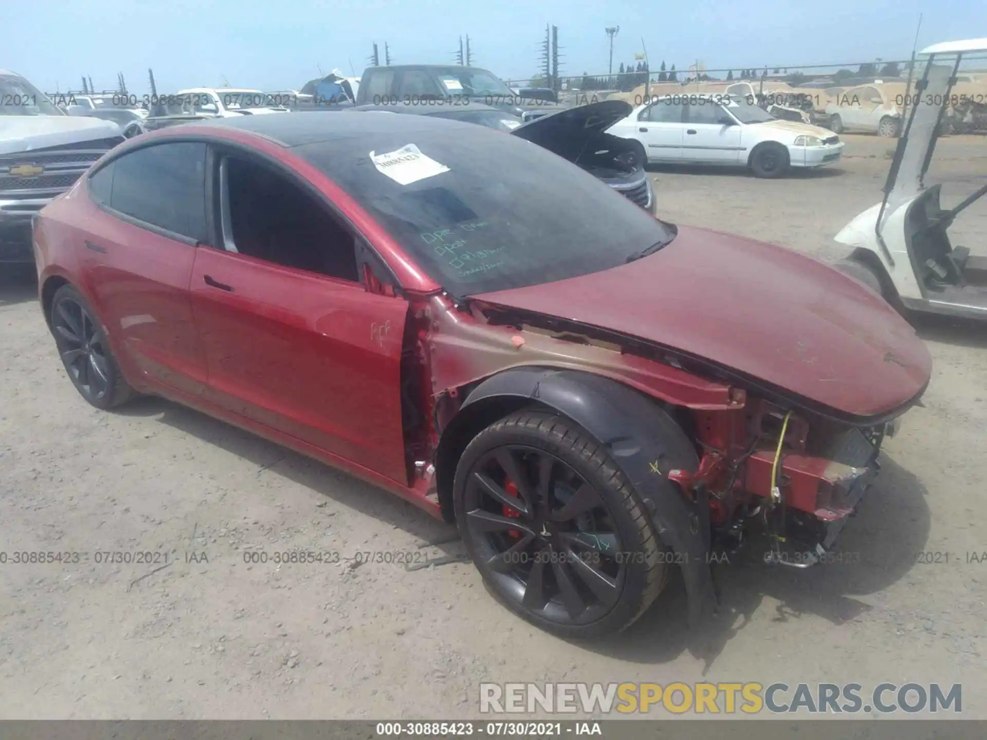 1 Photograph of a damaged car 5YJ3E1EC6LF747342 TESLA MODEL 3 2020