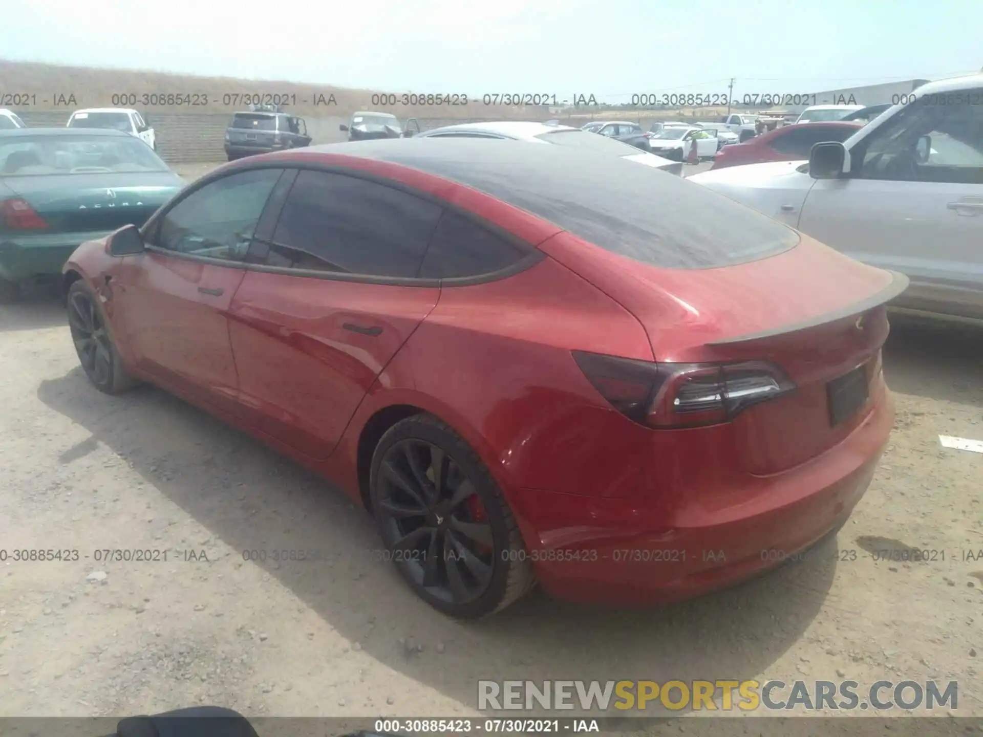 3 Photograph of a damaged car 5YJ3E1EC6LF747342 TESLA MODEL 3 2020