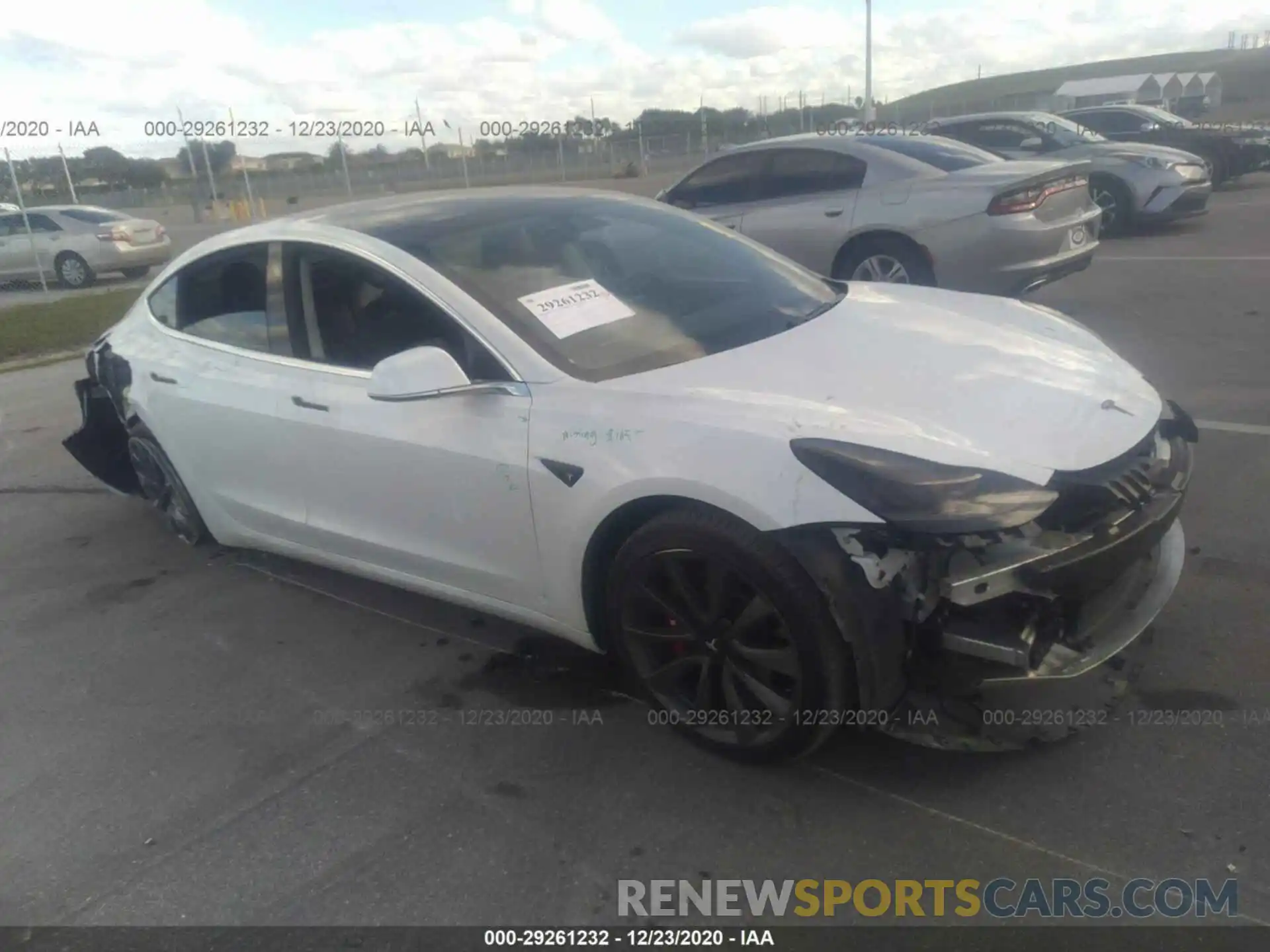 1 Photograph of a damaged car 5YJ3E1EC8LF587027 TESLA MODEL 3 2020