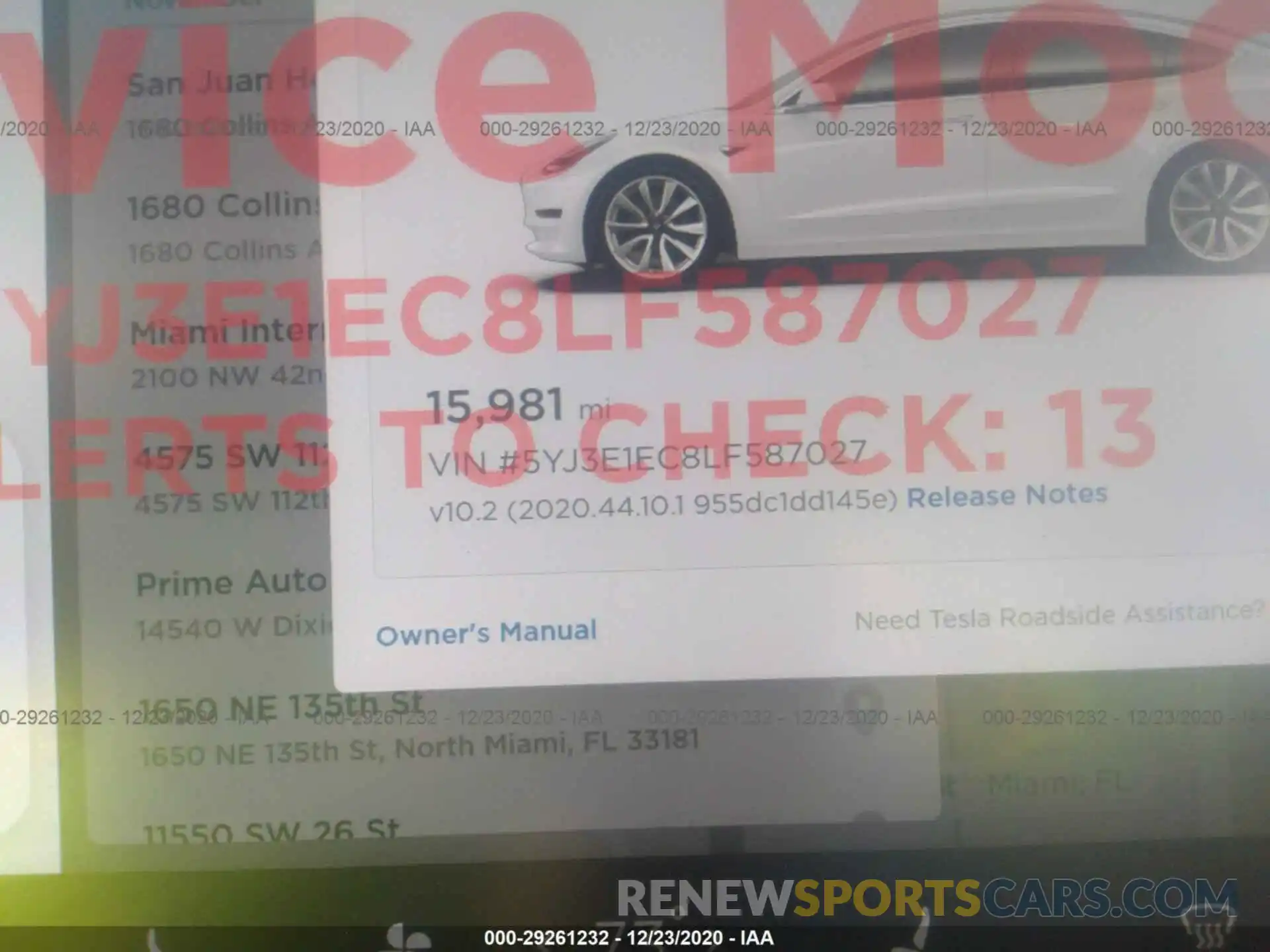 7 Photograph of a damaged car 5YJ3E1EC8LF587027 TESLA MODEL 3 2020