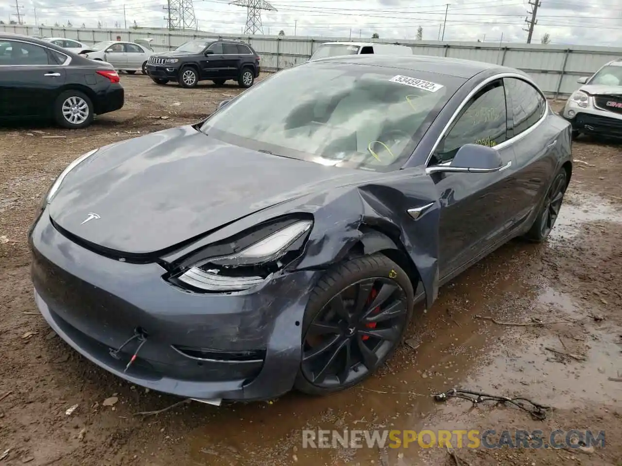 2 Photograph of a damaged car 5YJ3E1EC8LF641751 TESLA MODEL 3 2020