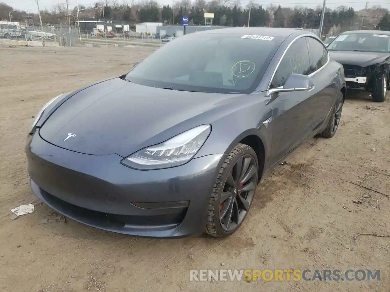 2 Photograph of a damaged car 5YJ3E1EC8LF647288 TESLA MODEL 3 2020