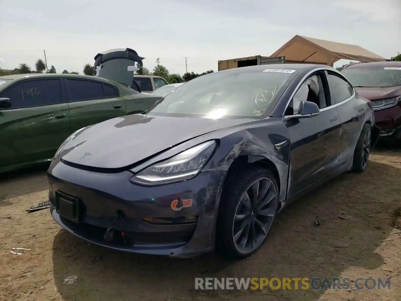 2 Photograph of a damaged car 5YJ3E1EC8LF713368 TESLA MODEL 3 2020