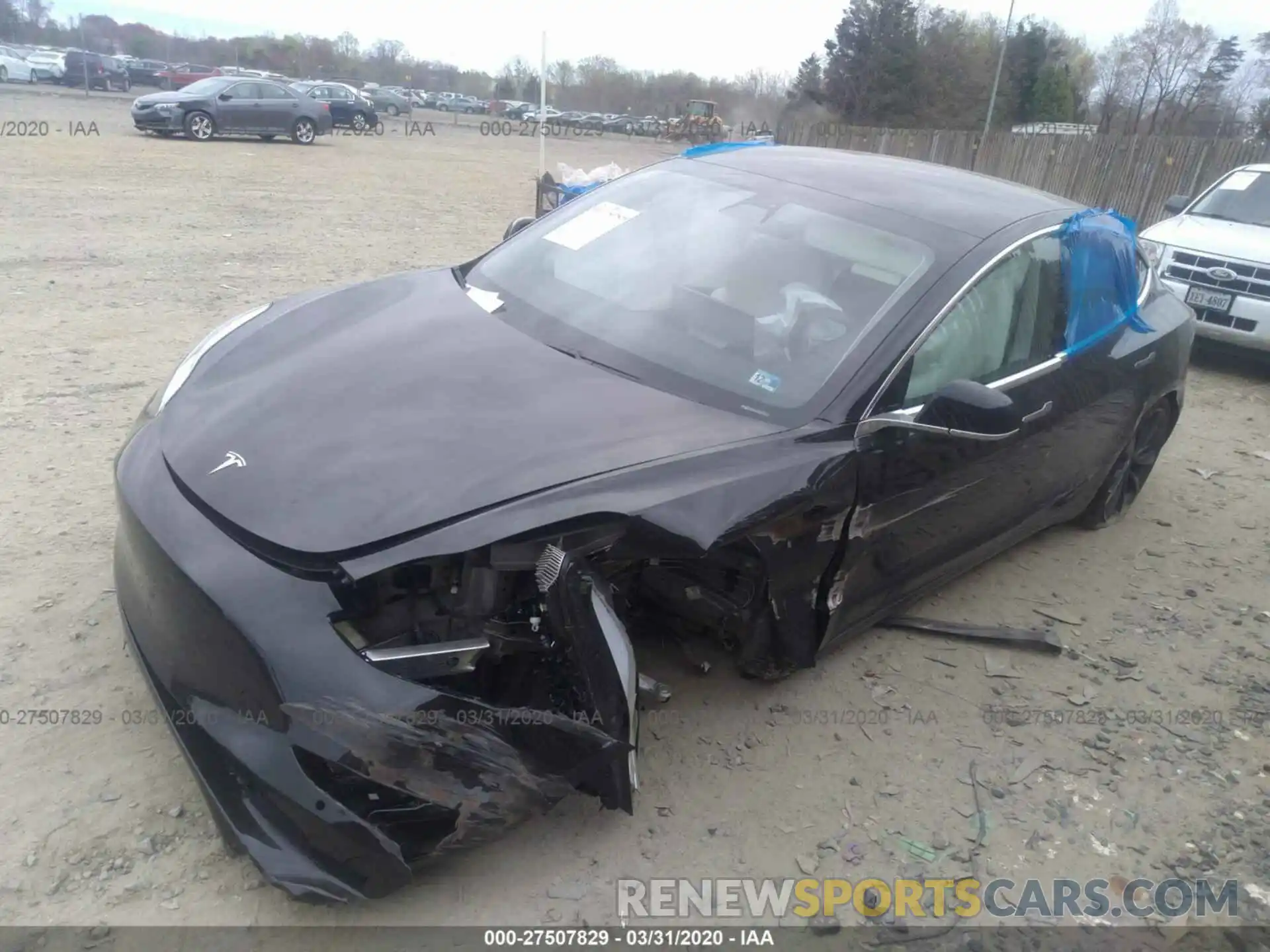 2 Photograph of a damaged car 5YJ3E1EC9LF603350 TESLA MODEL 3 2020