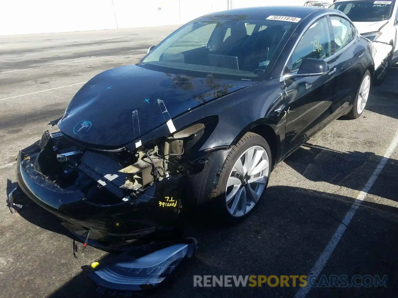 2 Photograph of a damaged car 5YJ3E1EC9LF627003 TESLA MODEL 3 2020